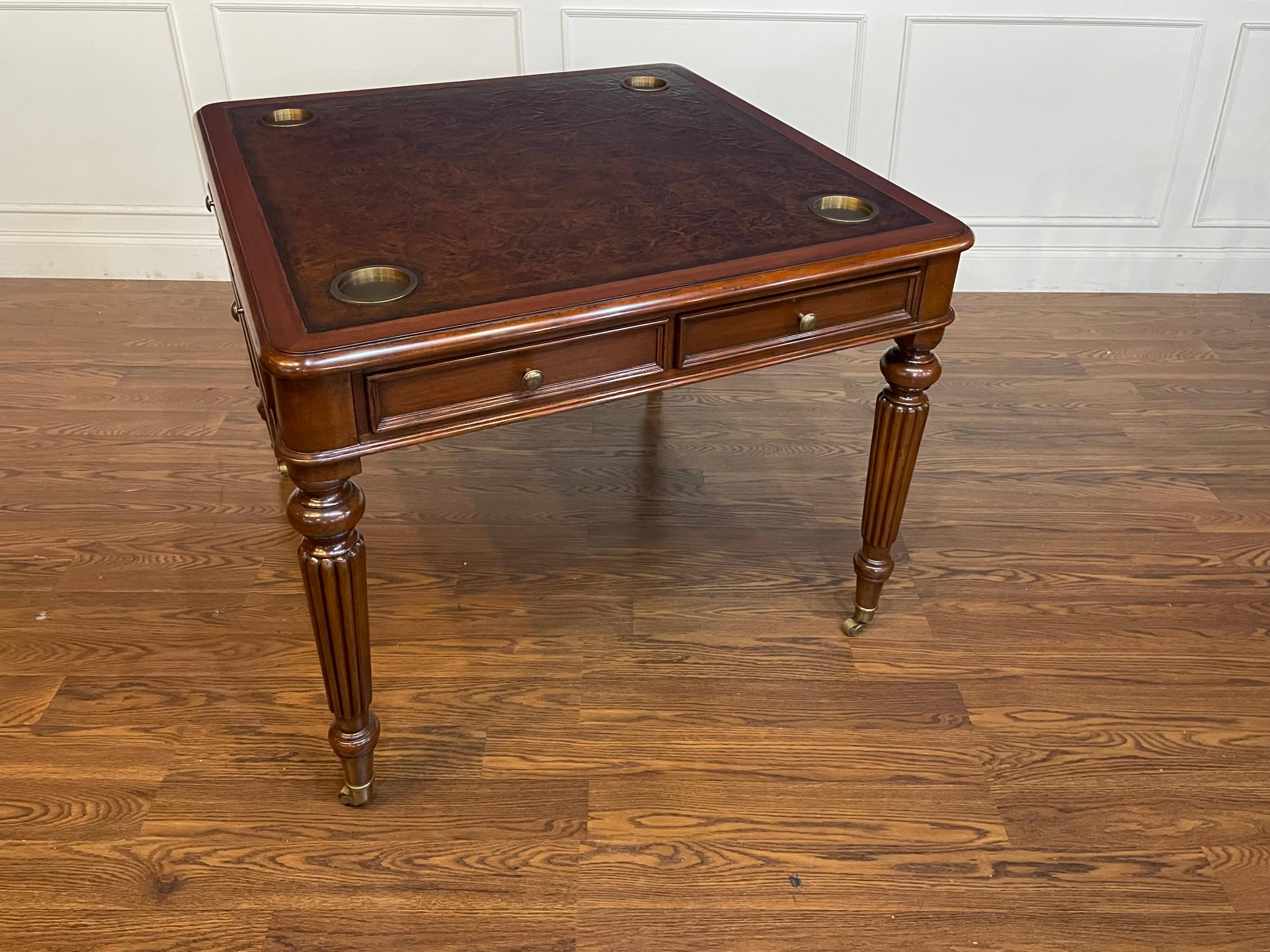 Leighton Hall Traditional Game Table - Showroom Sample  For Sale 4