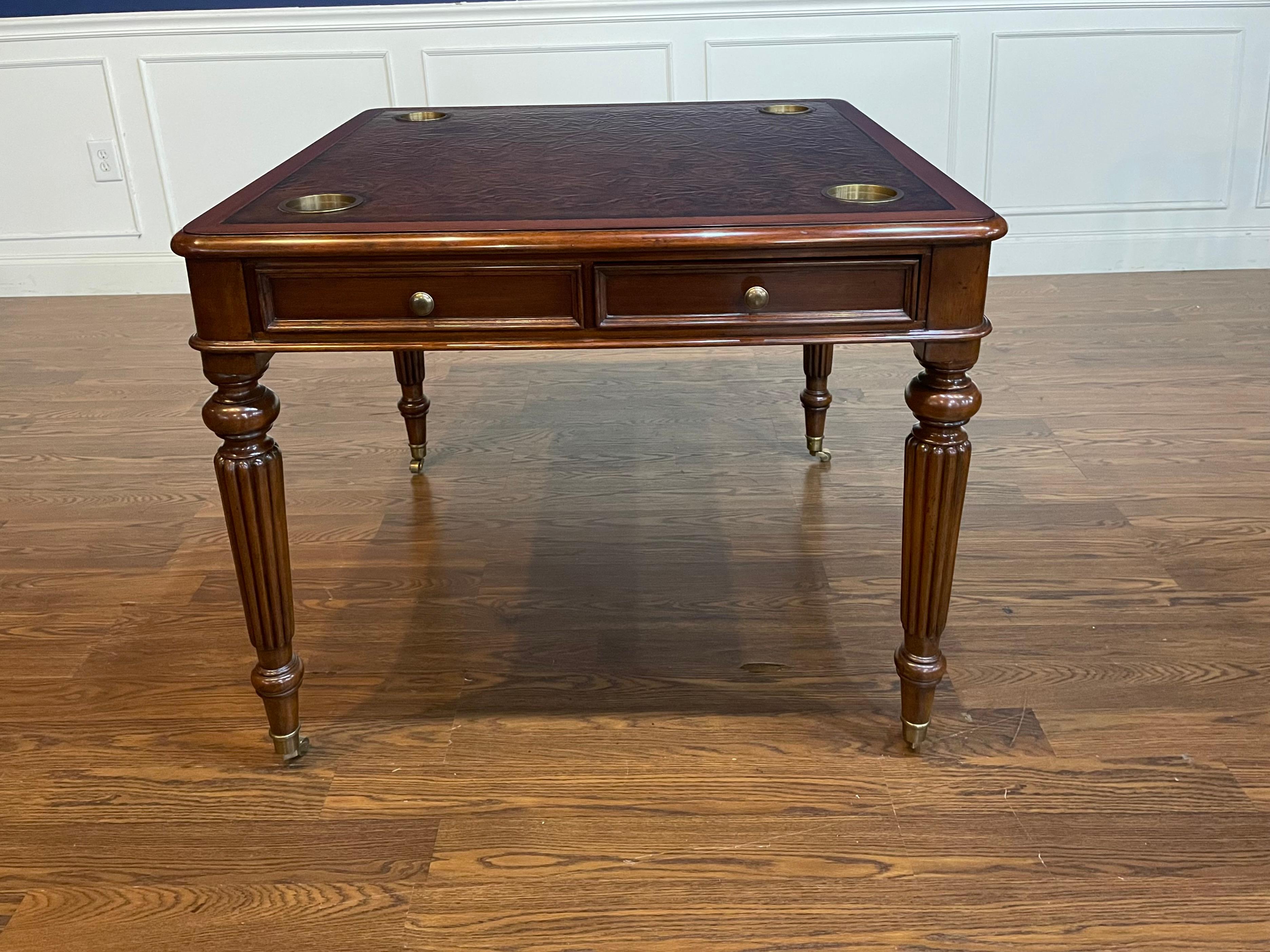 Regency Leighton Hall Traditional Game Table - Showroom Sample  For Sale