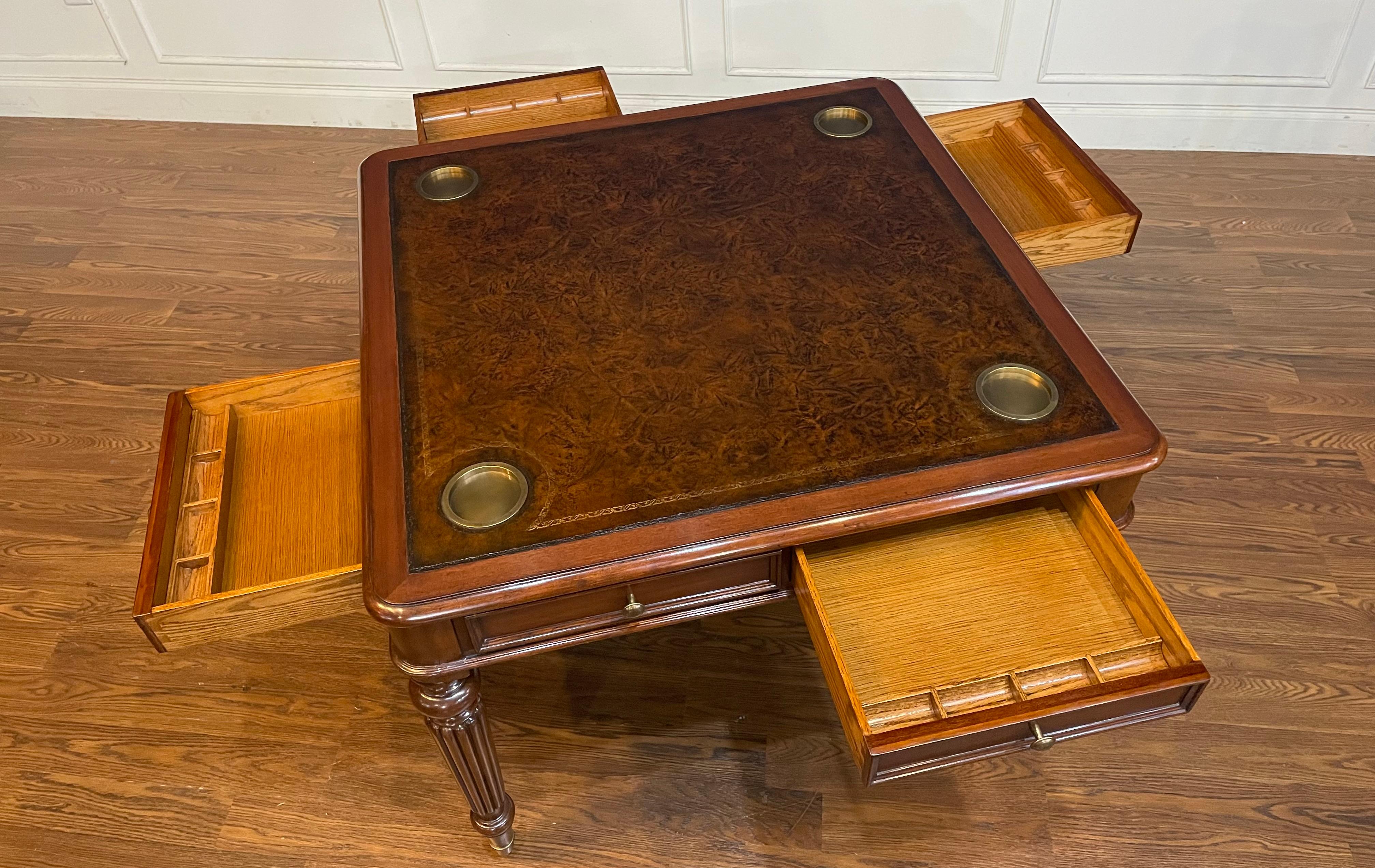 Contemporary Leighton Hall Traditional Game Table - Showroom Sample  For Sale