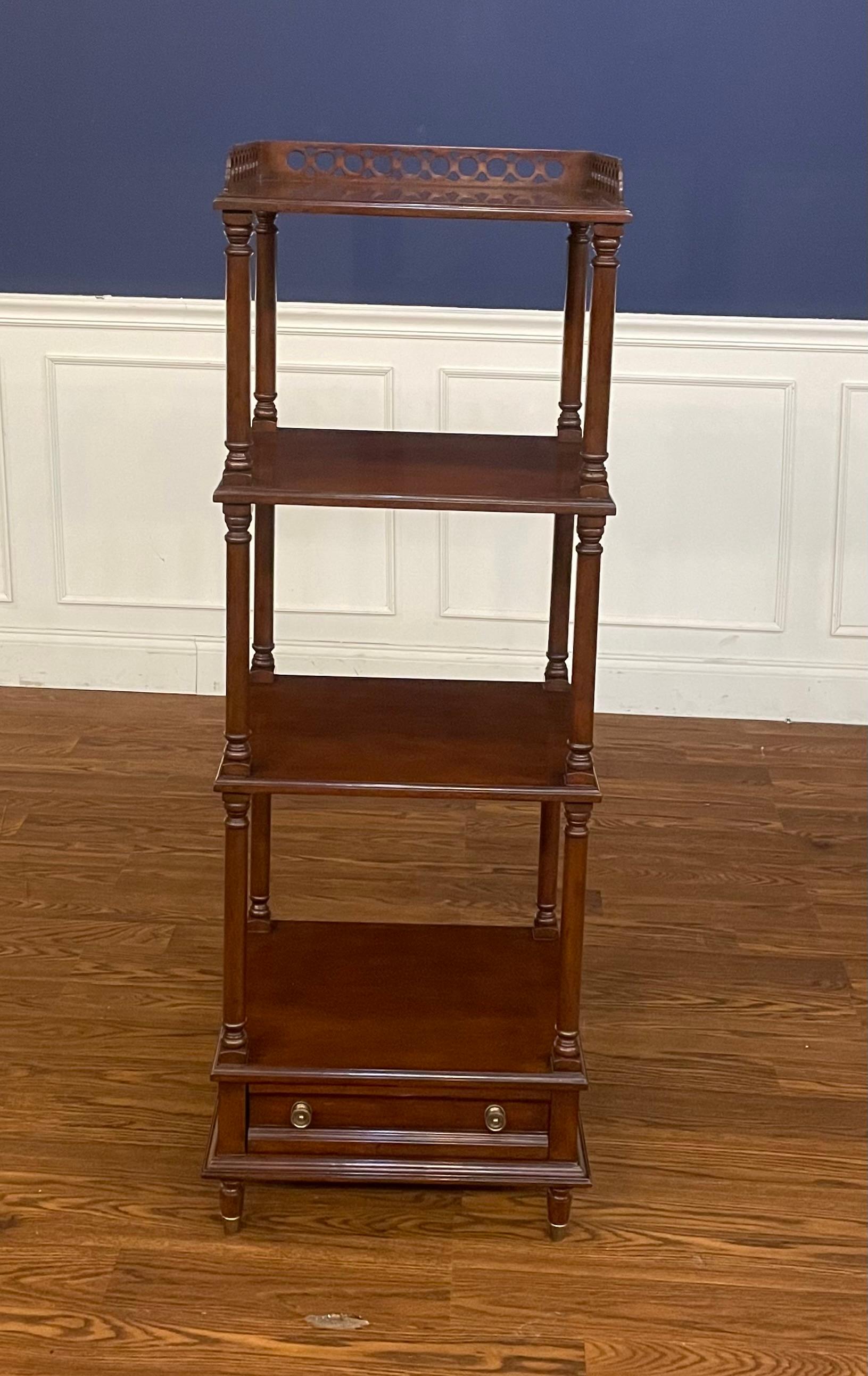 Chippendale Leighton Hall Traditional Mahogany Etagere - Showroom Sample  For Sale
