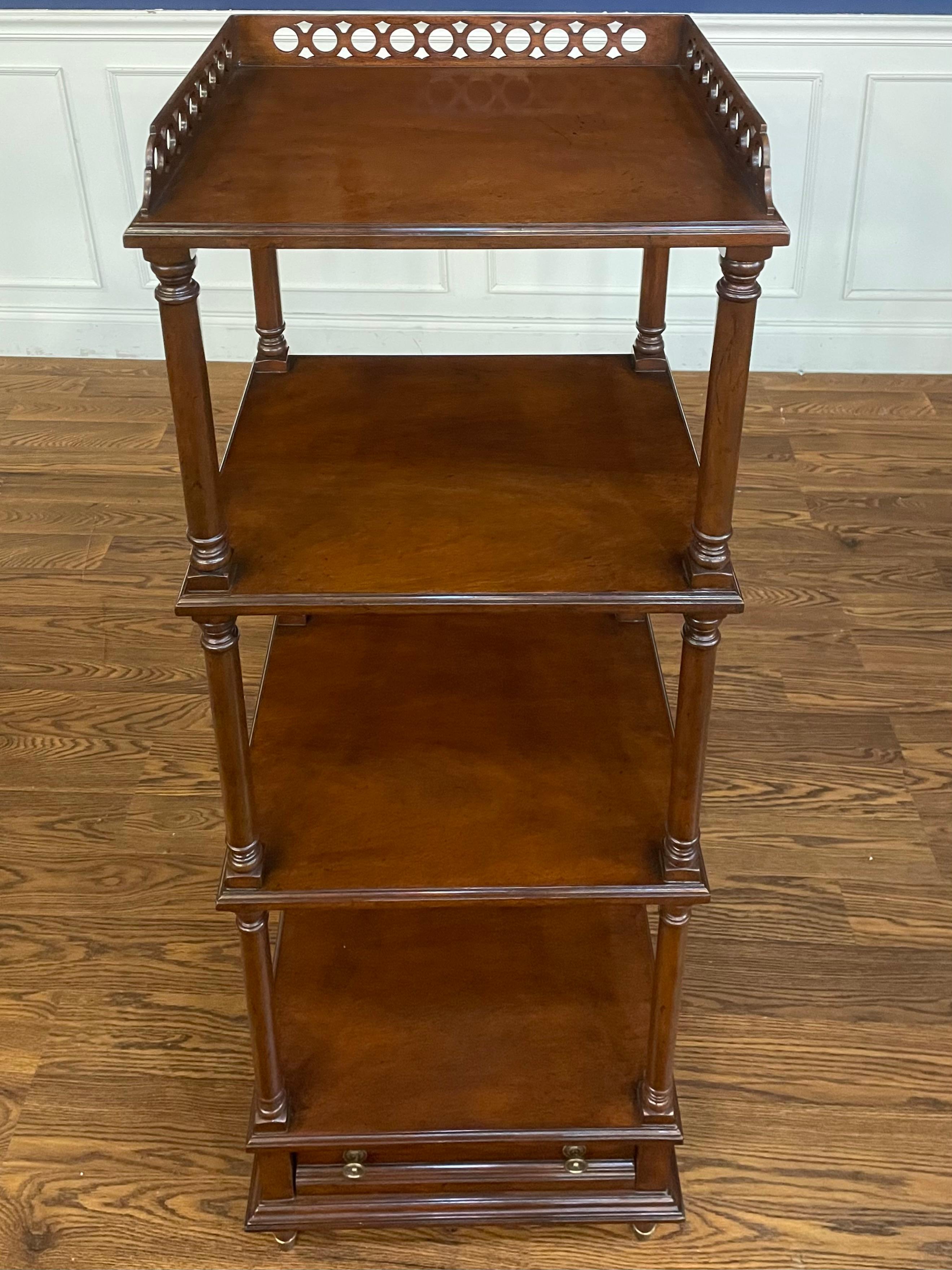 Contemporary Leighton Hall Traditional Mahogany Etagere - Showroom Sample  For Sale