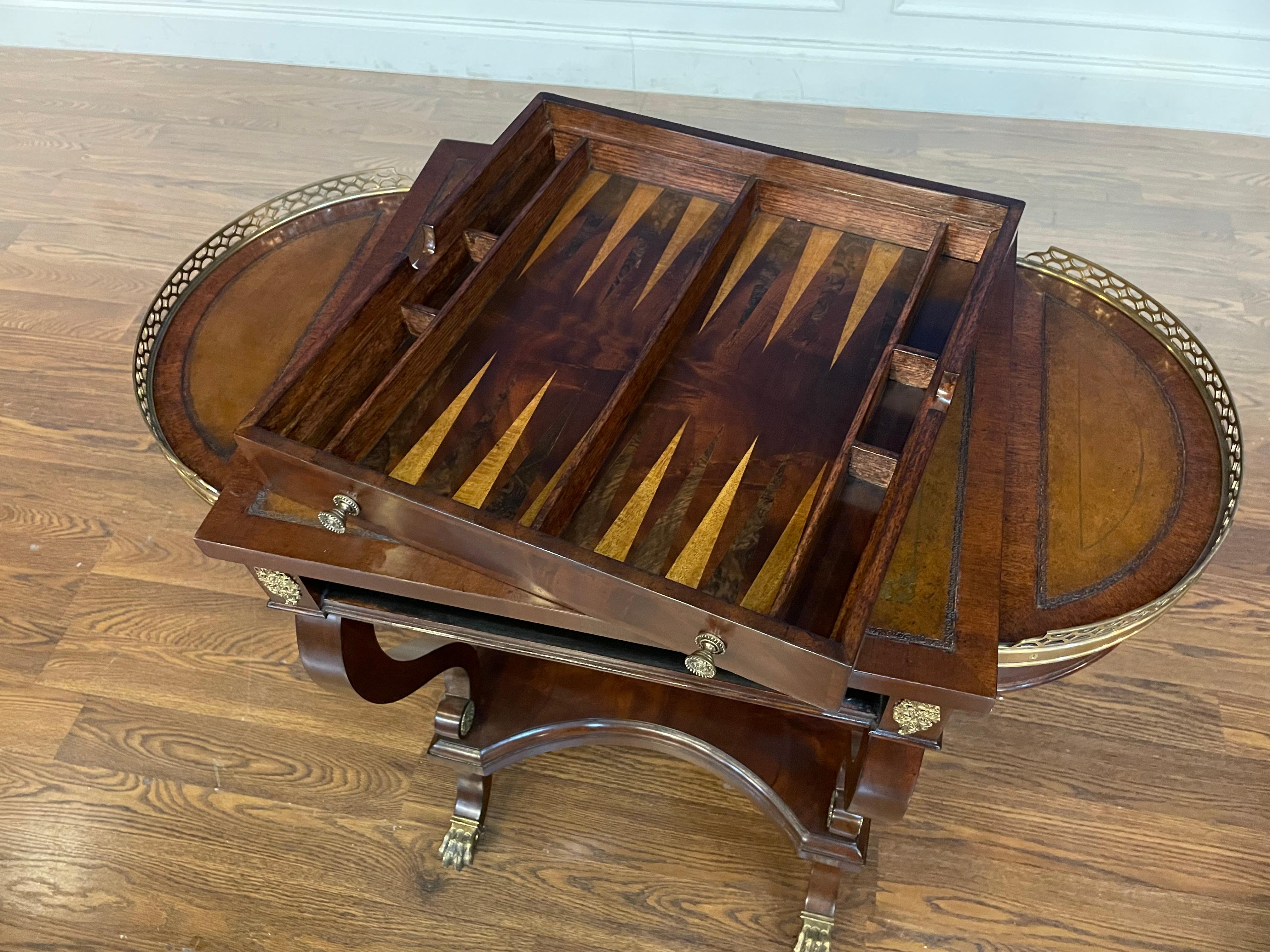 Leighton Hall Traditional Mahogany Game Table - Showroom Sample  For Sale 4