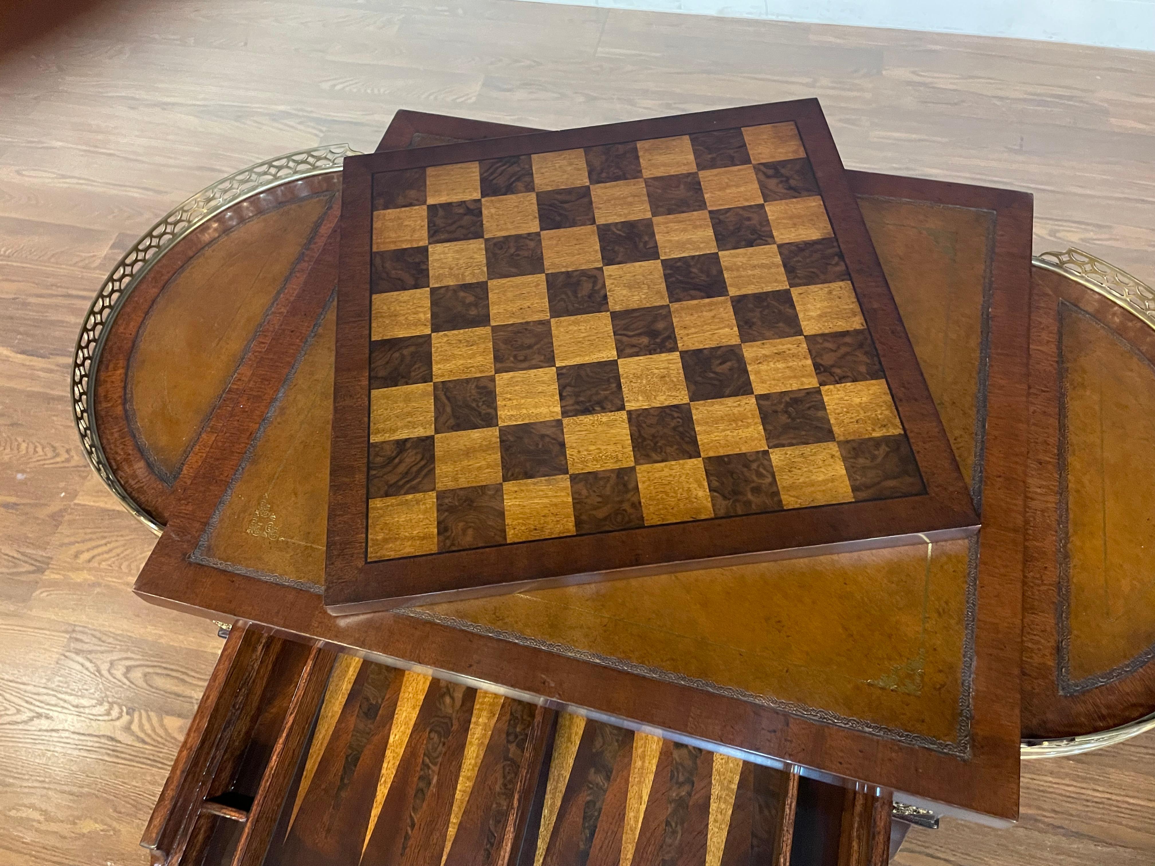 Leighton Hall Traditional Mahogany Game Table - Showroom Sample  For Sale 5