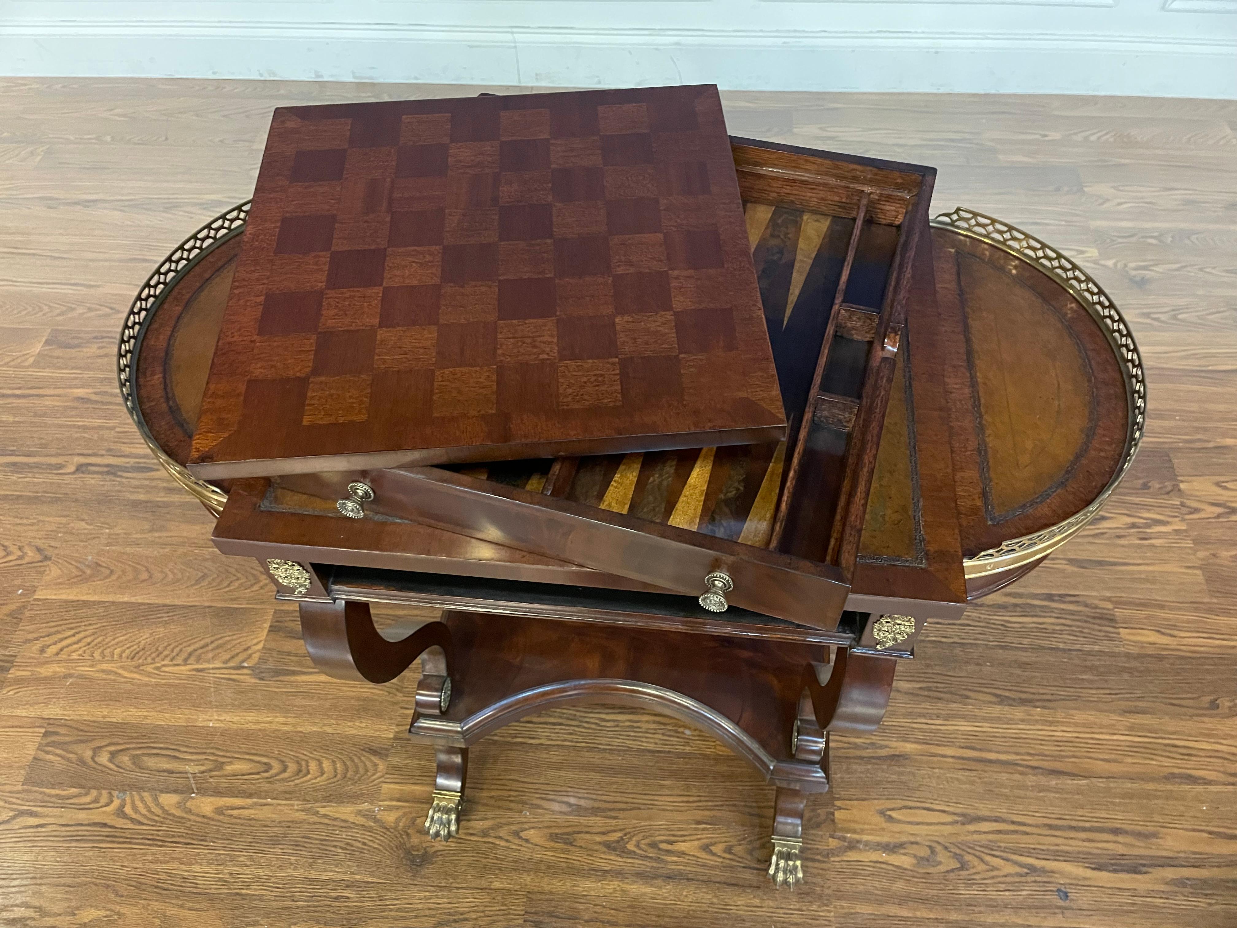 Leighton Hall Traditional Mahogany Game Table - Showroom Sample  For Sale 7