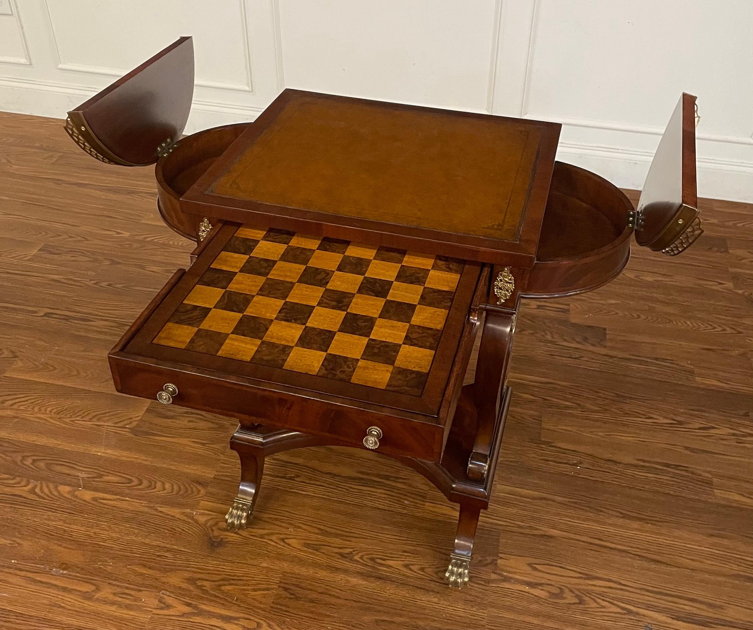 Leighton Hall Traditional Mahogany Game Table - Showroom Sample  For Sale 2