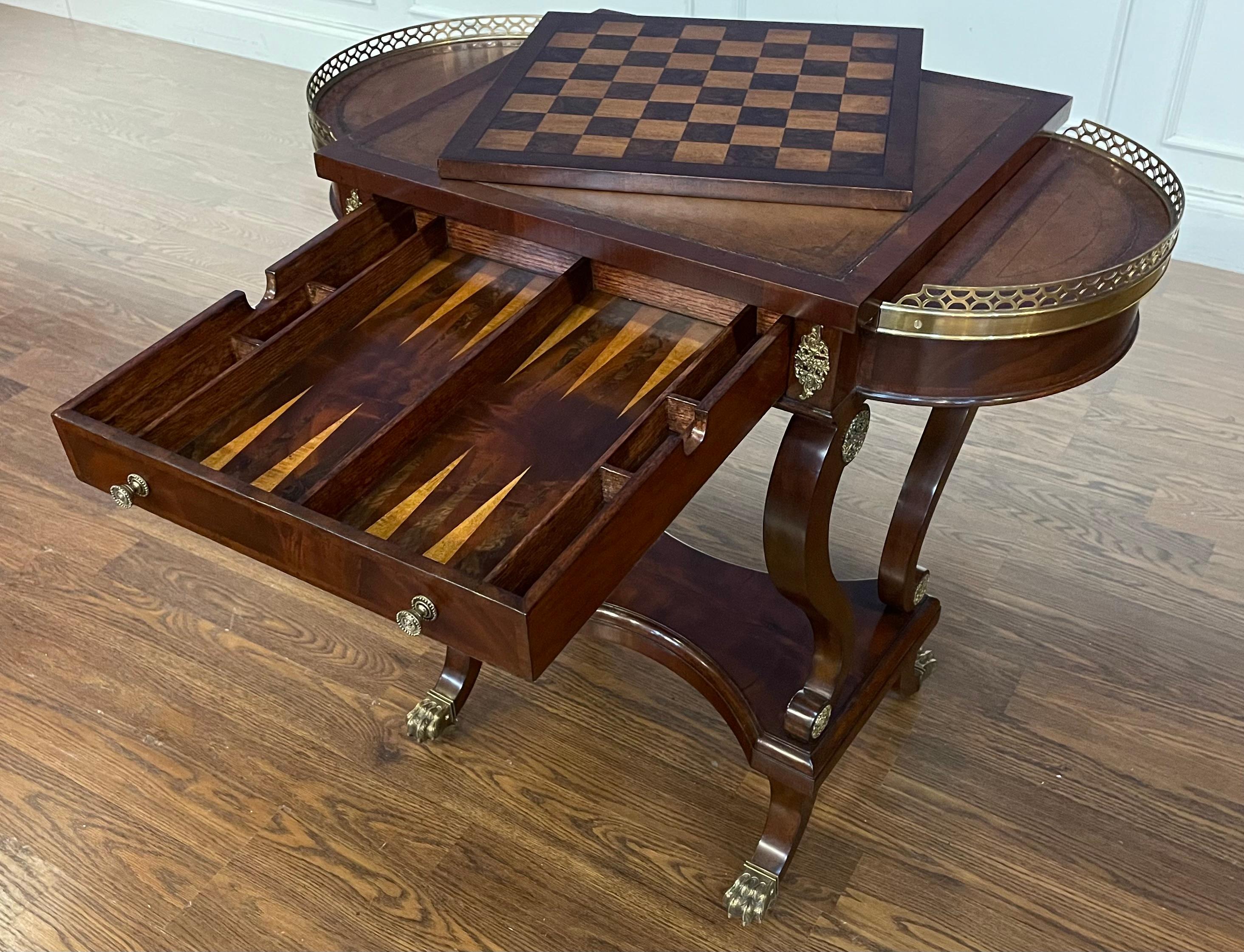 Leighton Hall Traditional Mahogany Game Table - Showroom Sample  For Sale 3