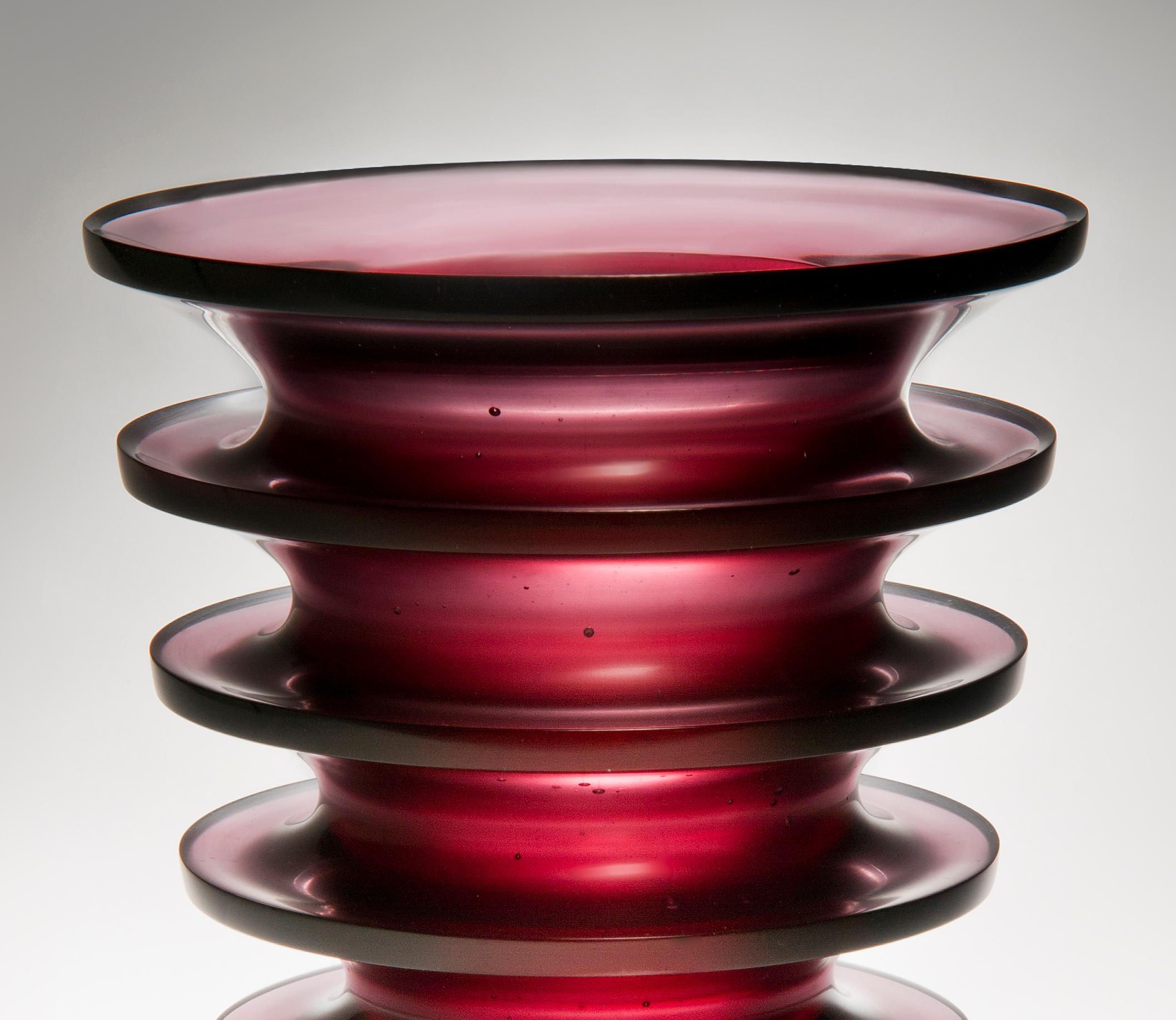 Leila, a unique dark purple / blackberry coloured glass vase by Paul Stopler In New Condition In London, GB