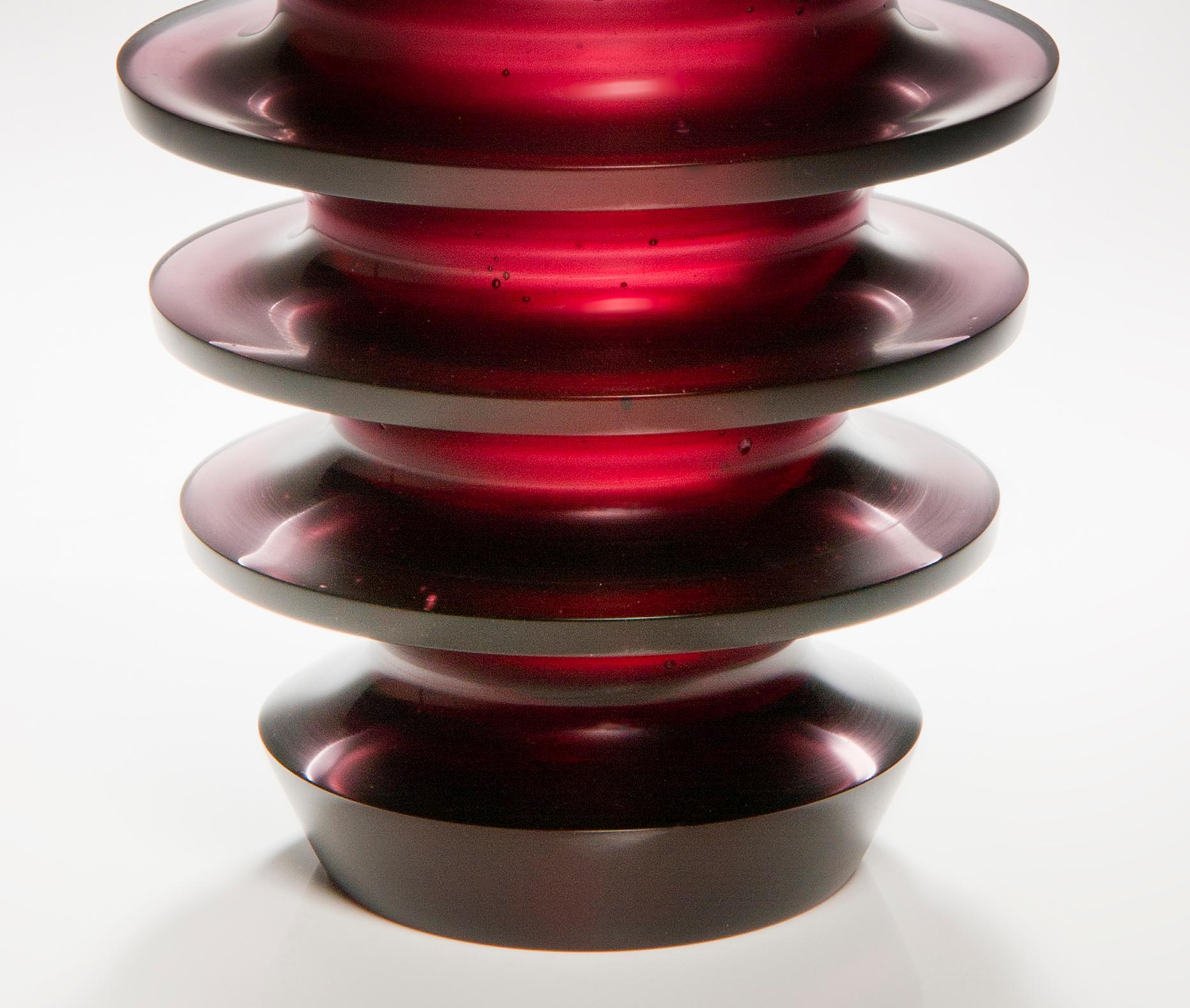 Contemporary Leila, a unique dark purple / blackberry coloured glass vase by Paul Stopler
