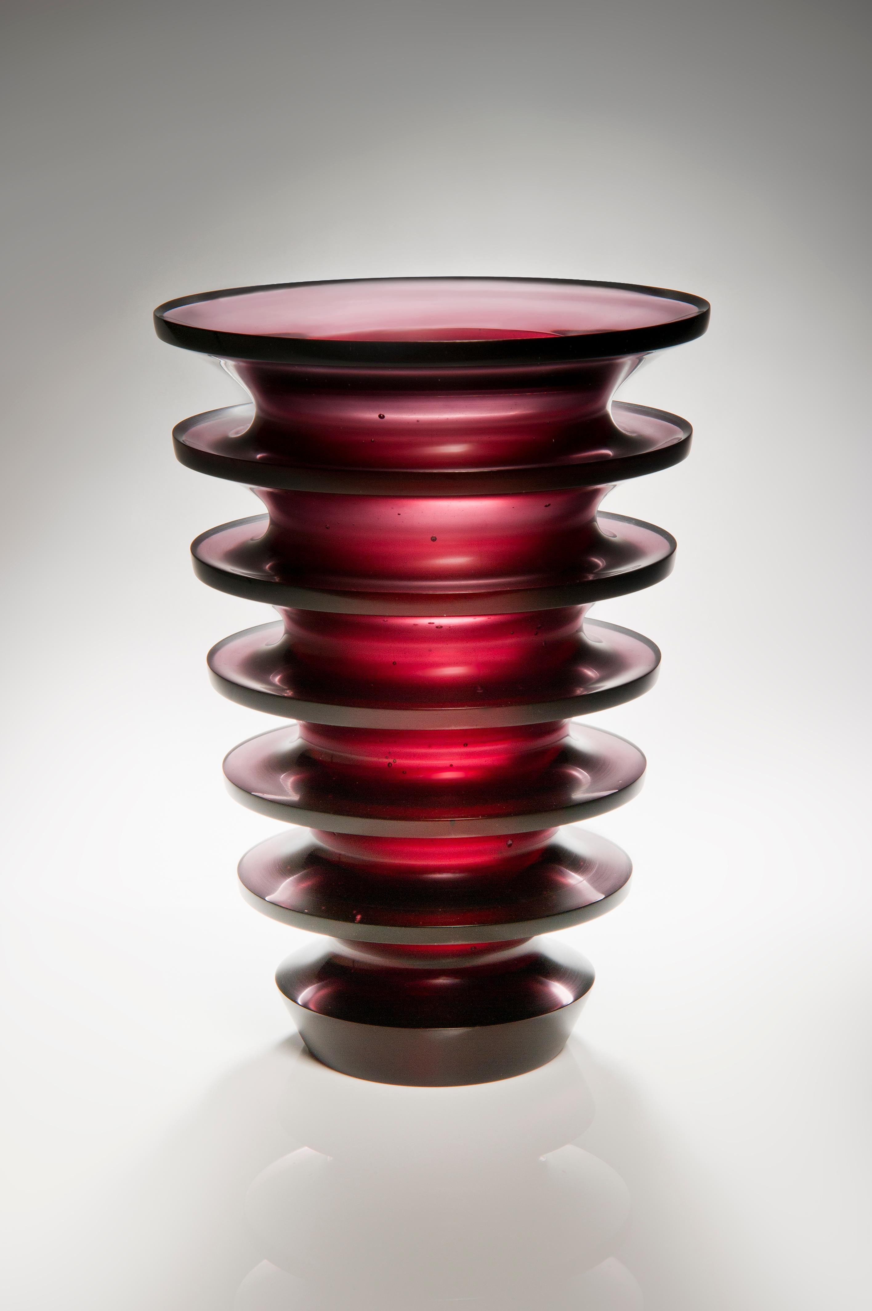 Glass Leila, a unique dark purple / blackberry coloured glass vase by Paul Stopler