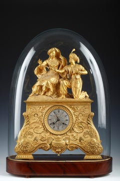 Leila and the Giaour Gilded Bronze Clock, France, Circa 1830