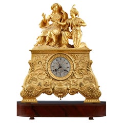Leila and the Giaour Gilded Bronze Clock, France, Circa 1830