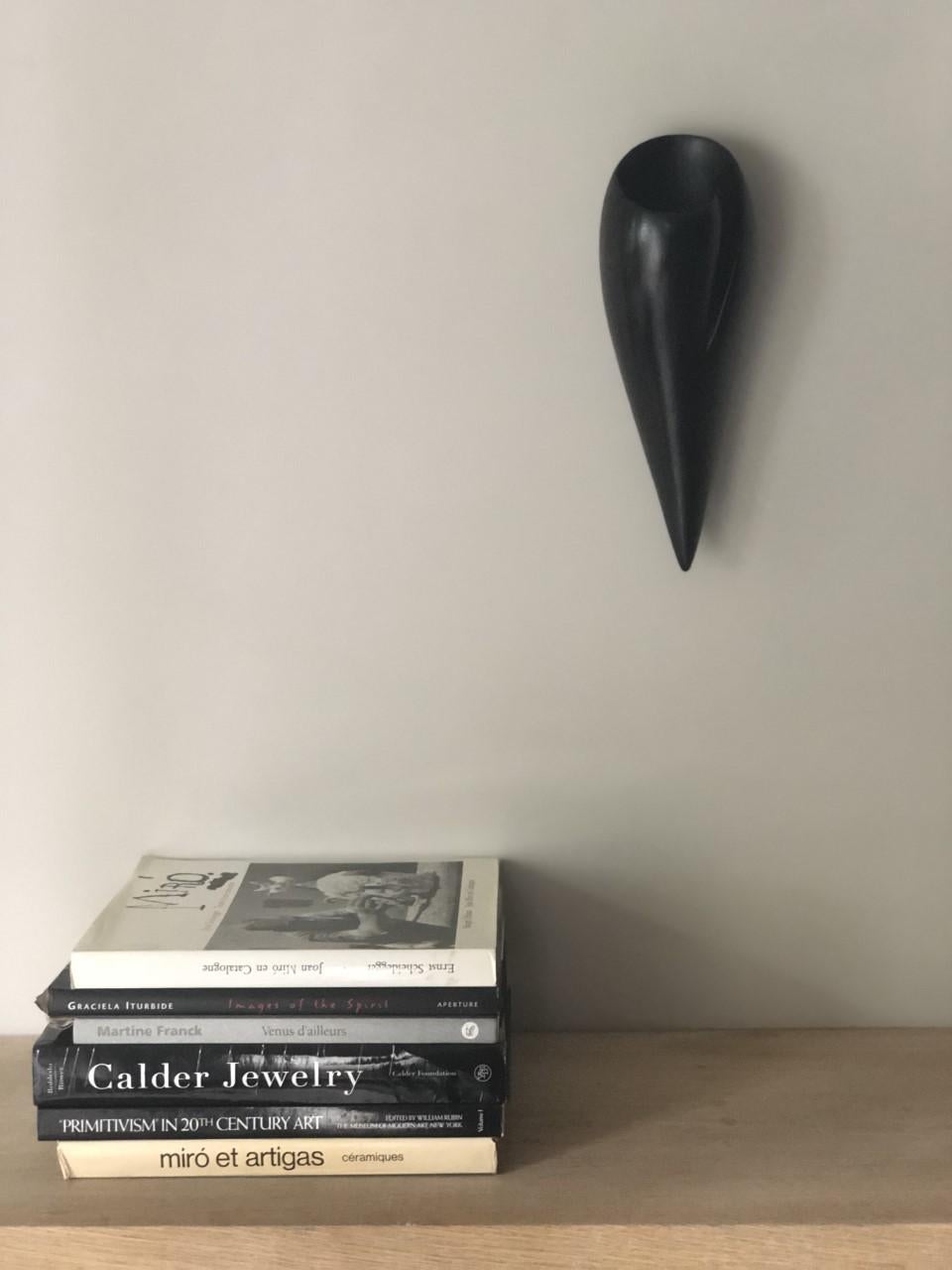 Leila Contemporary Wall Sconce, Wall Light in Ebony Plaster, Hannah Woodhouse 7
