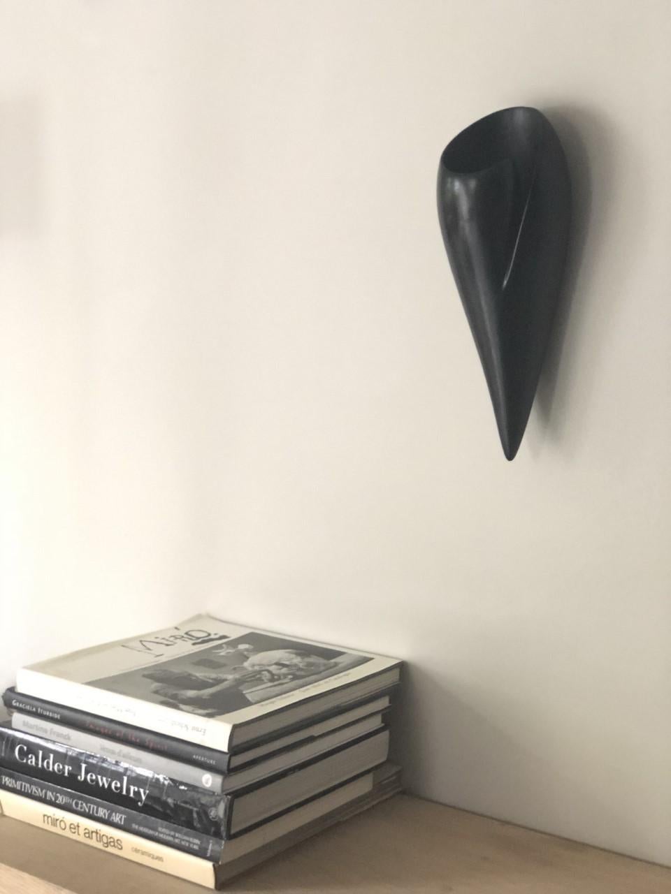 Leila Contemporary Wall Sconce, Wall Light in Ebony Plaster, Hannah Woodhouse 8