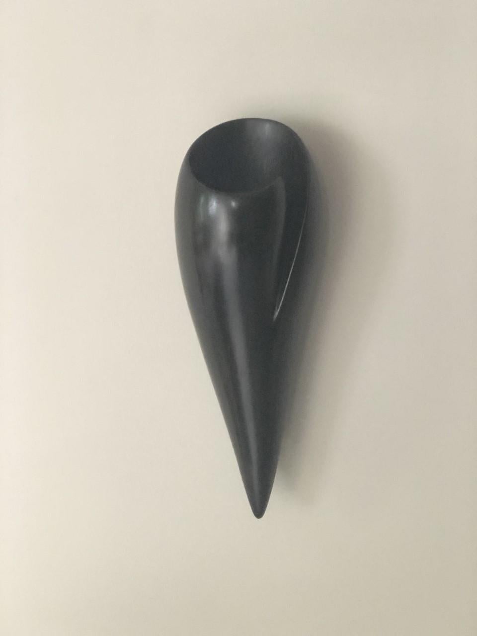 British Leila Contemporary Wall Sconce, Wall Light in Ebony Plaster, Hannah Woodhouse