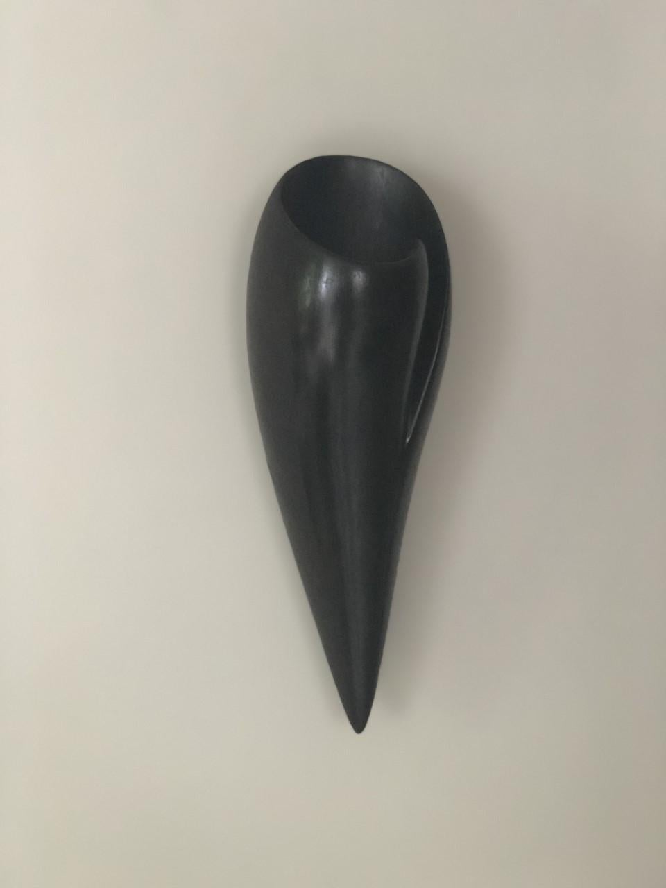 Molded Leila Contemporary Wall Sconce, Wall Light in Ebony Plaster, Hannah Woodhouse