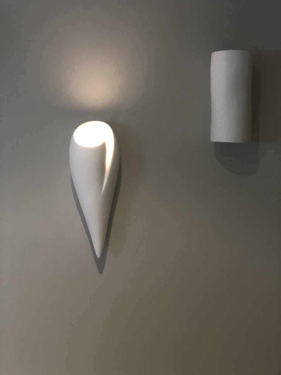 Organic Modern Leila Contemporary Wall Sconce, Wall Light in White Plaster, Hannah Woodhouse For Sale