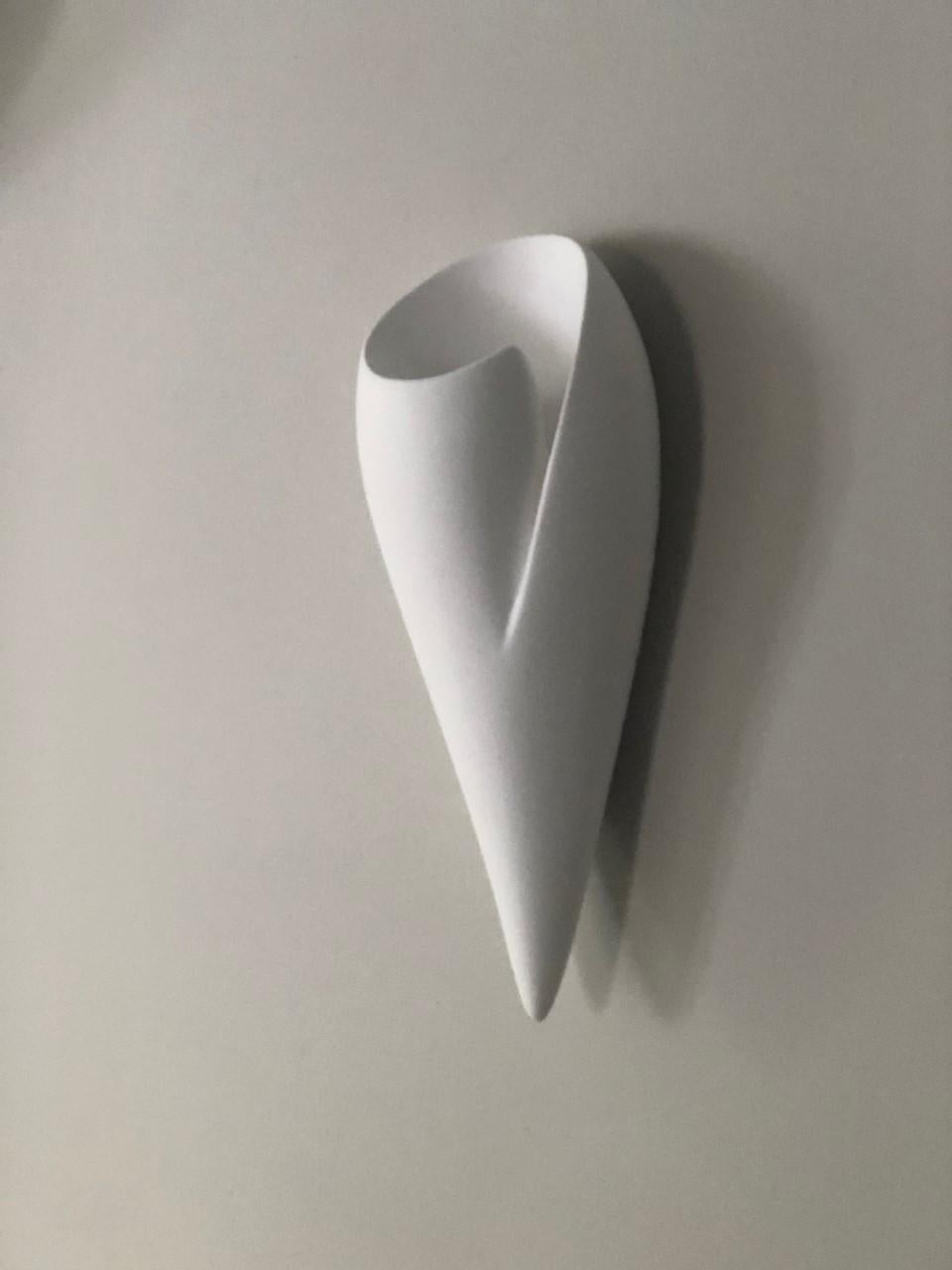 Molded Leila Contemporary Wall Sconce, Wall Light in White Plaster, Hannah Woodhouse For Sale