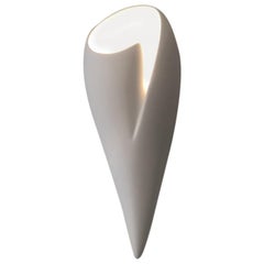 Leila Contemporary Wall Sconce, Wall Light in White Plaster, Hannah Woodhouse