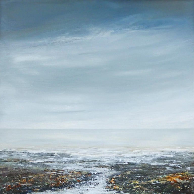 Leila Godden UA Landscape Painting - Coming In - Abstracted seascape Painting Contemporary modern nature waterscape