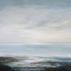 New Horizons - Brooding British Seascape : Peinture acrylique sur panneau / encadrée