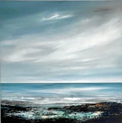 Ocean Breeze - abstract seascape landscape painting acrylic contemporary art