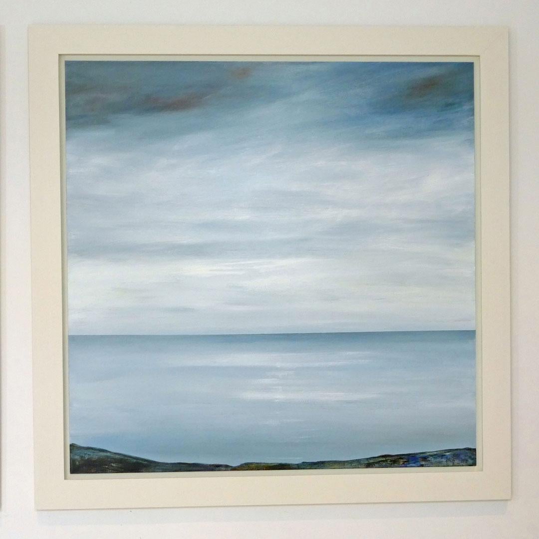 Tranquility - contemporary acrylic painting landscape coastline - Contemporary Painting by Leila Godden UA