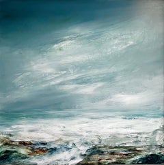 Untamed Ocean - abstract seascape landscape painting acrylic contemporary art
