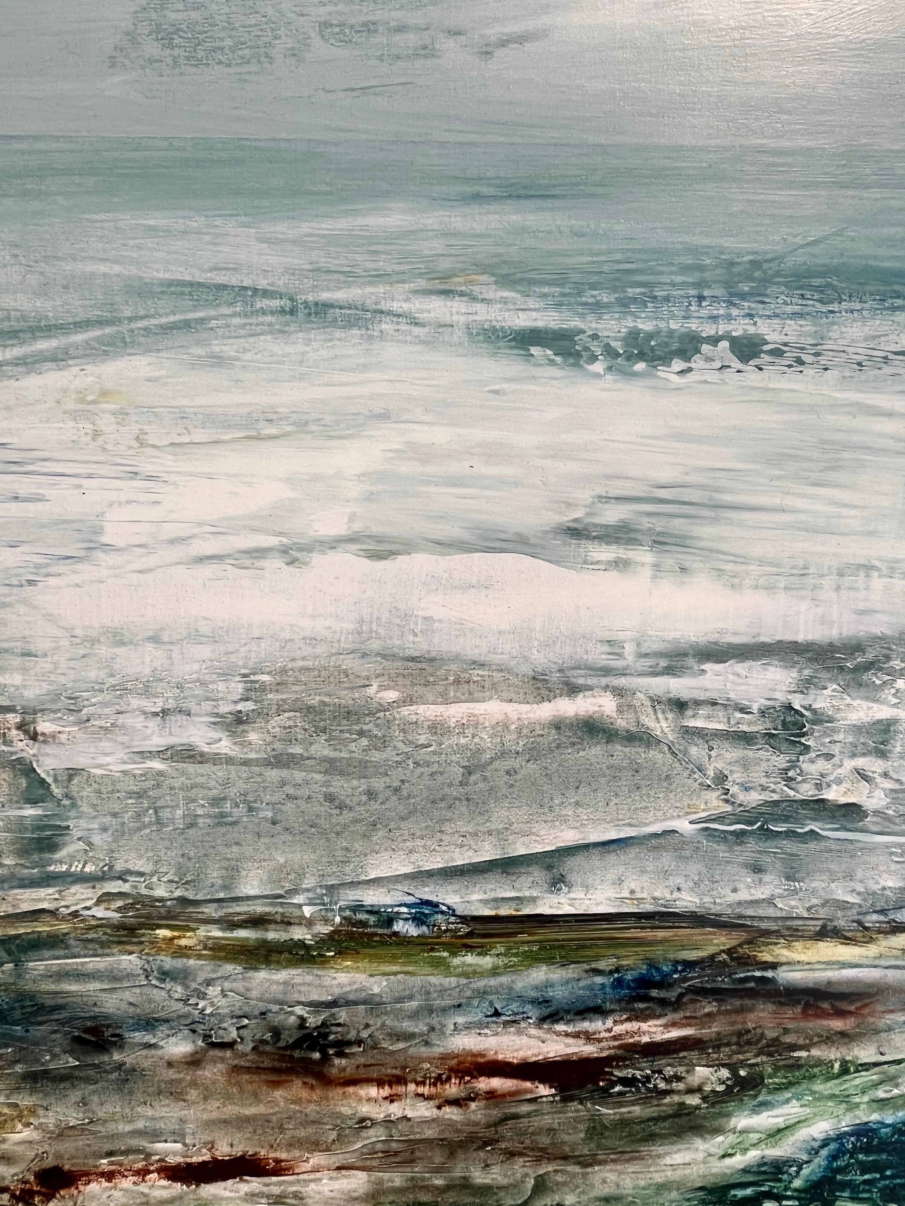 Untamed Ocean-original abstraktes Meereslandschaftsgemälde, sale-contemporary Art, abstrakte Meereslandschaft (Grau), Landscape Painting, von Leila Godden UA