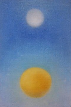 "Sun and Moon" Contemporary Minimal Abstract Painting