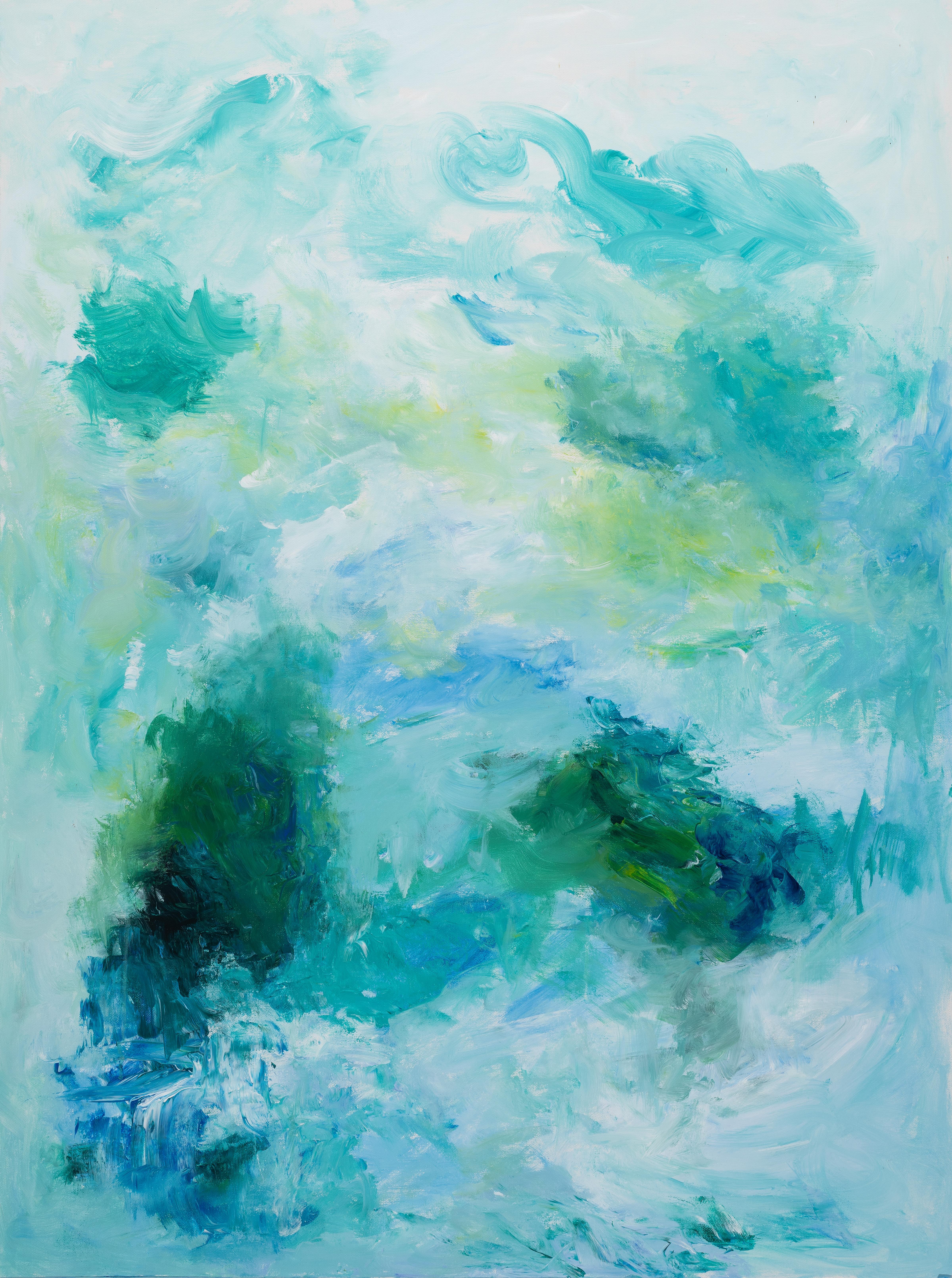 Leila Pinto Abstract Painting - Seafoam lV