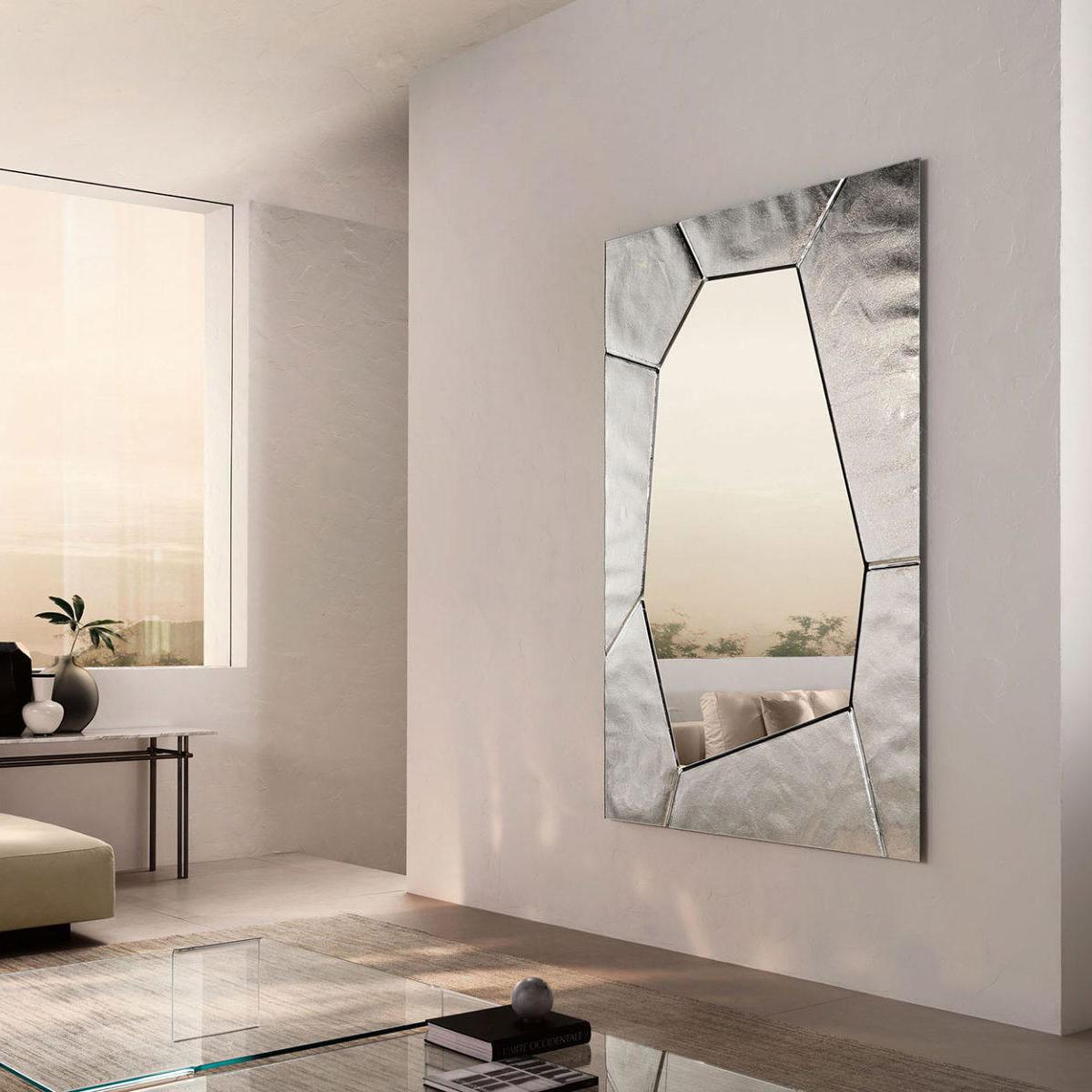 Fait main Miroir Leila en verre argenté en vente