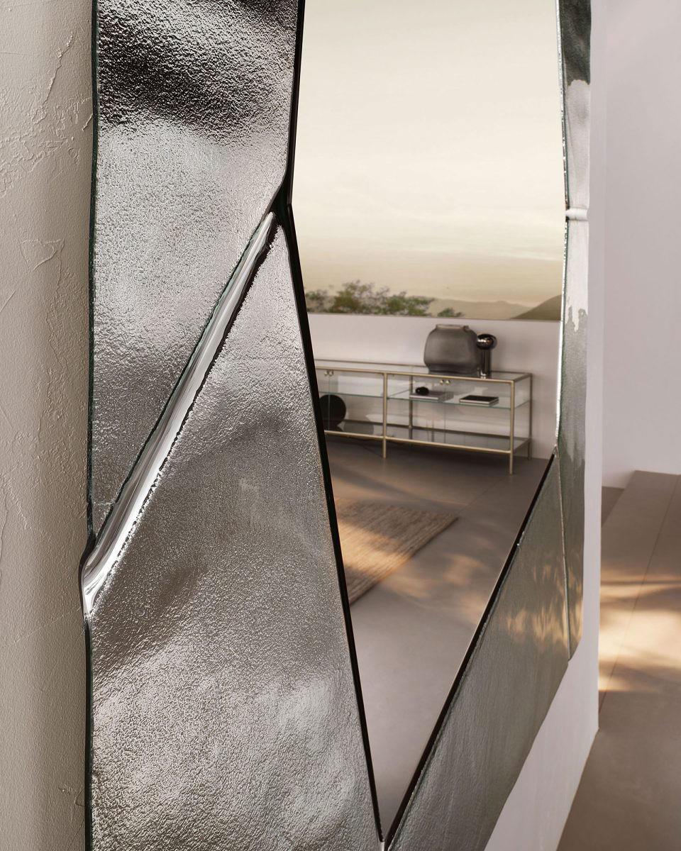 Miroir Leila en verre argenté en vente 2