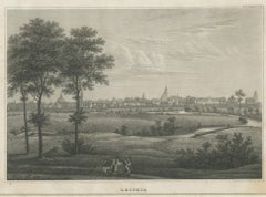 Leipzig, Saxony, Antique Steel Engraving by J.G. Martini, 1836