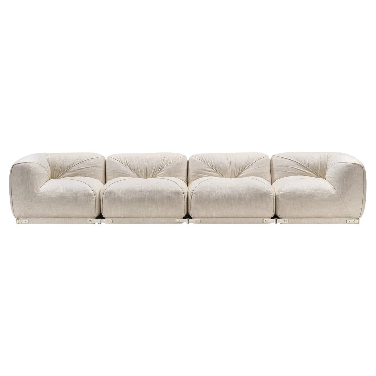 Leisure 4-Sitzer-Sofa in Weiß von Lorenza Bozzoli von Ghidini 1961