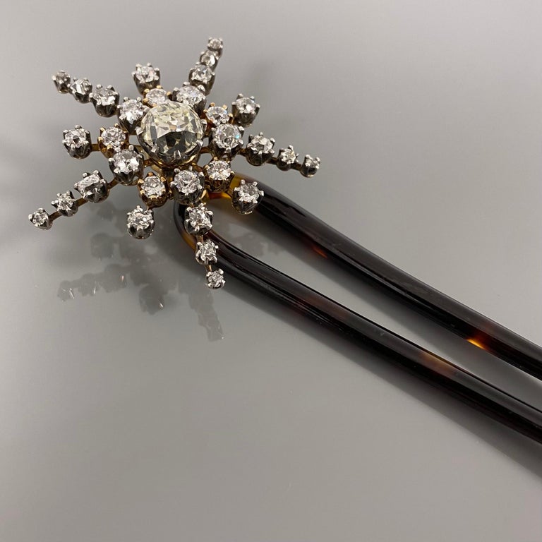 Leitão and Irmão Antique 19th Century Diamond Star Tortoise Shell ...