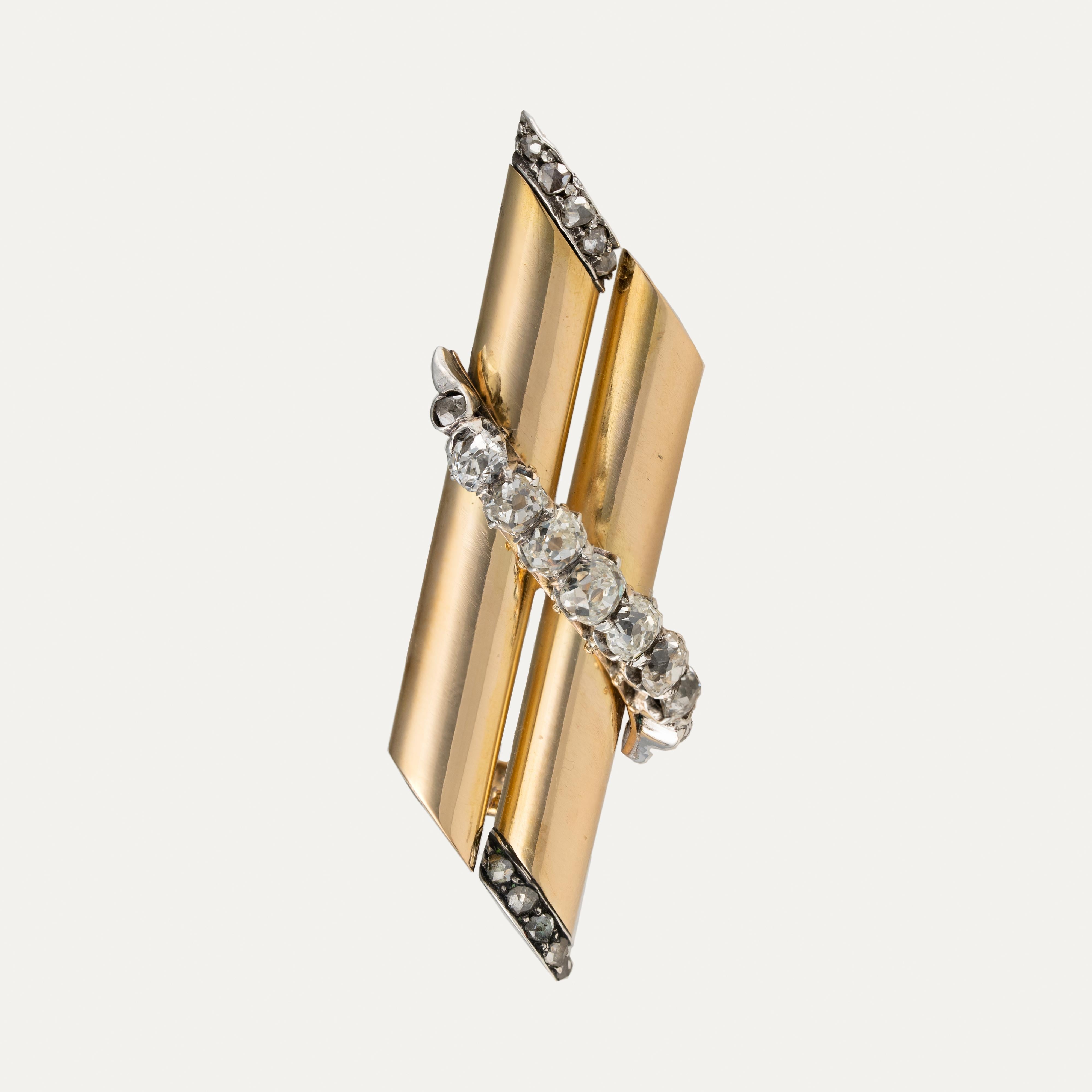 Leitão & Irmão Brooch in Gold and Diamonds, Portuguese, 19th/20th Century en vente 1