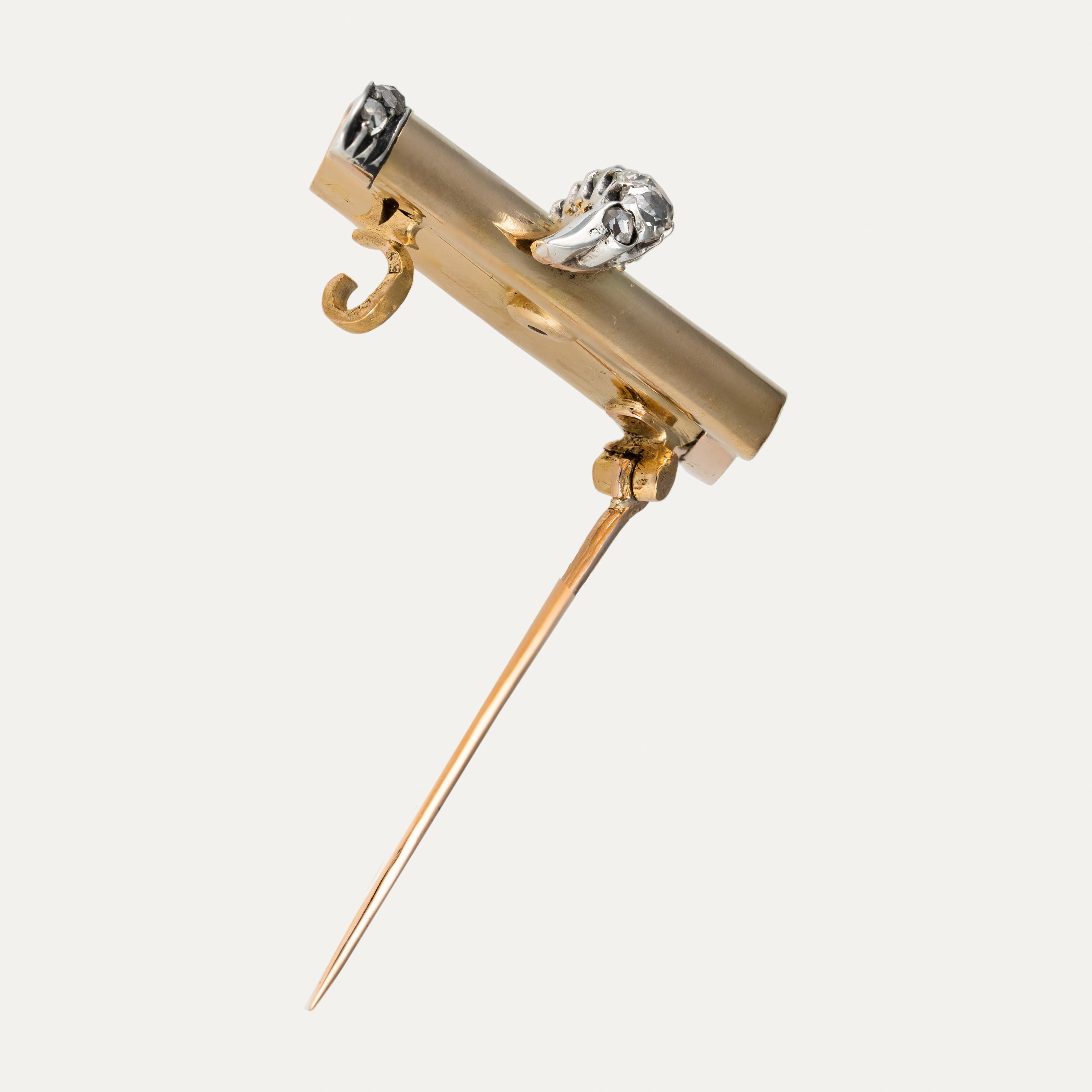 Leitão & Irmão Brooch in Gold and Diamonds, Portuguese, 19th/20th Century en vente 2