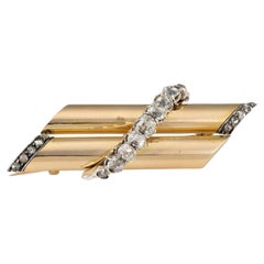 Leitão & Irmão Brooch in Gold and Diamonds, Portuguese, 19th/20th Century