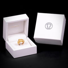 Leitao & Irmao Diamond Double-Serpent Snake Portuguese 19.2K Yellow Gold Ring