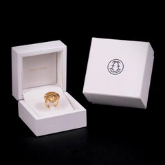 Leitao & Irmao Openwork Circular Domed Floral 19.2K Yellow Gold Portuguese Ring