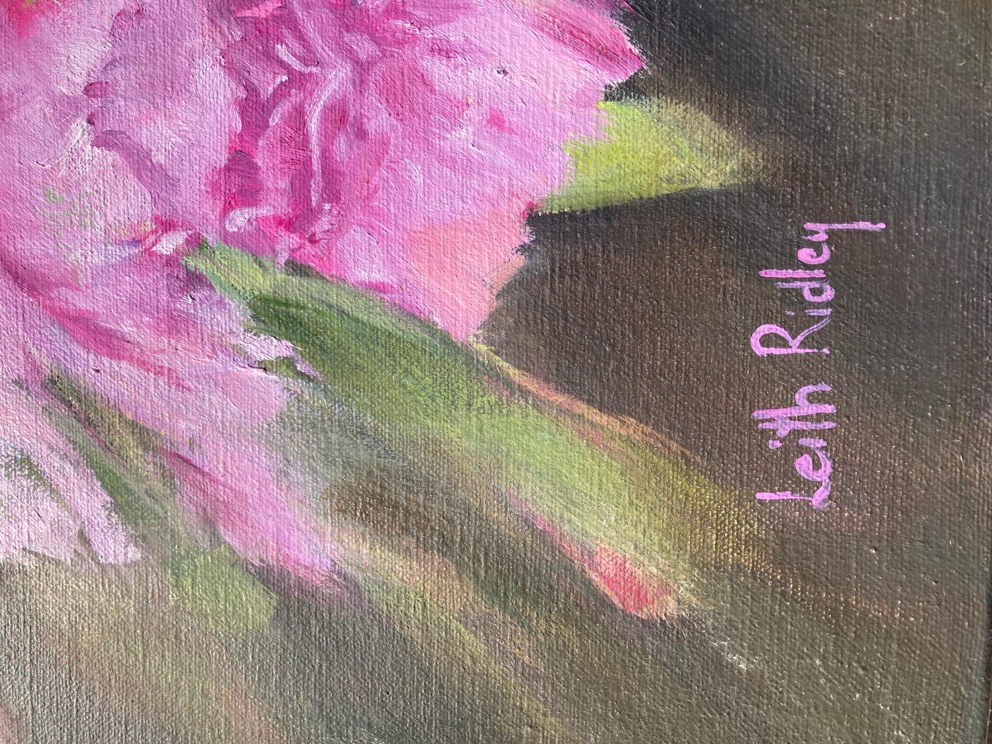  Big Peonies of Joy -  Oil Painting White Grey Yellow Pink Lilac For Sale 7