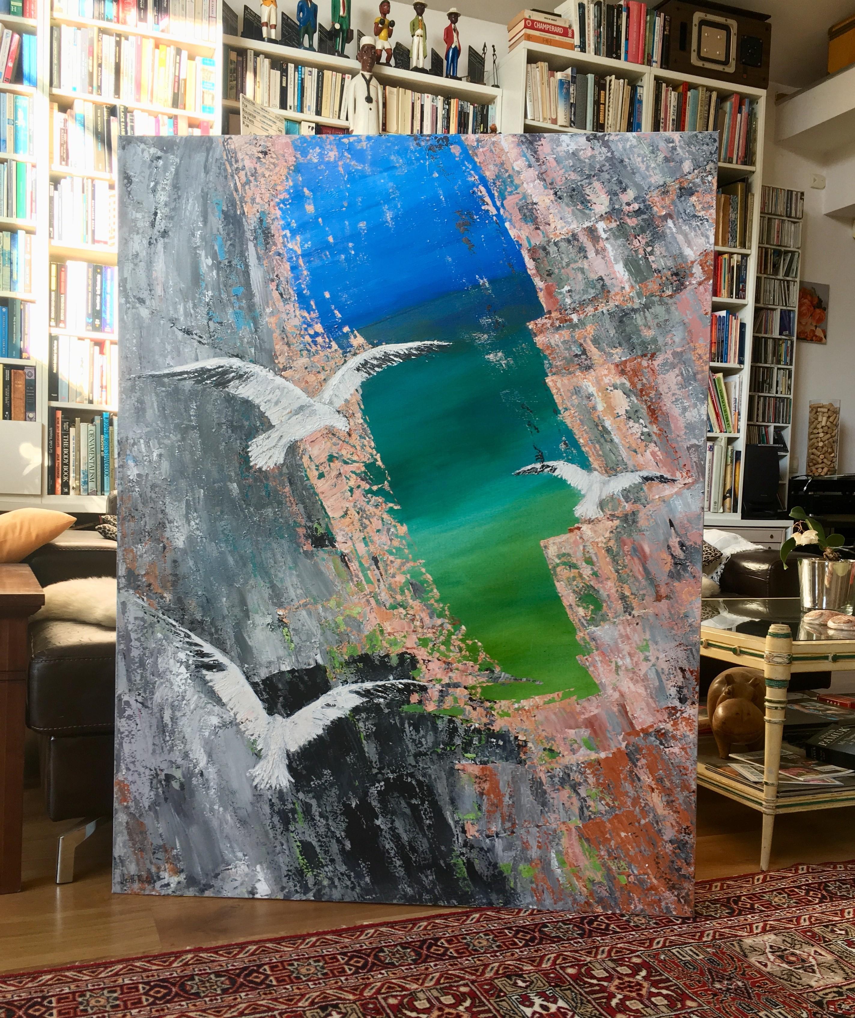 Sea Cliffs - Painting by Leith Ridley