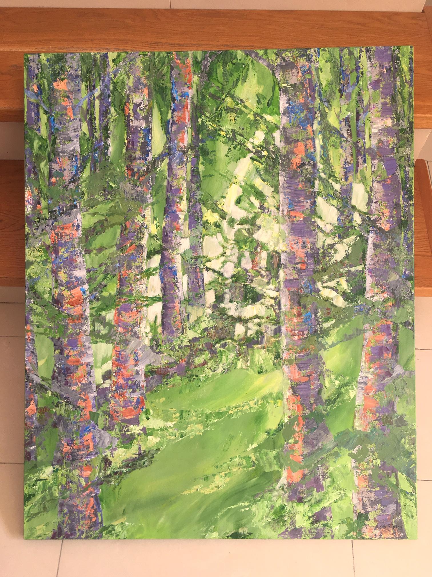 Summer  Forest - Abstract Impressionist Painting by Leith Ridley