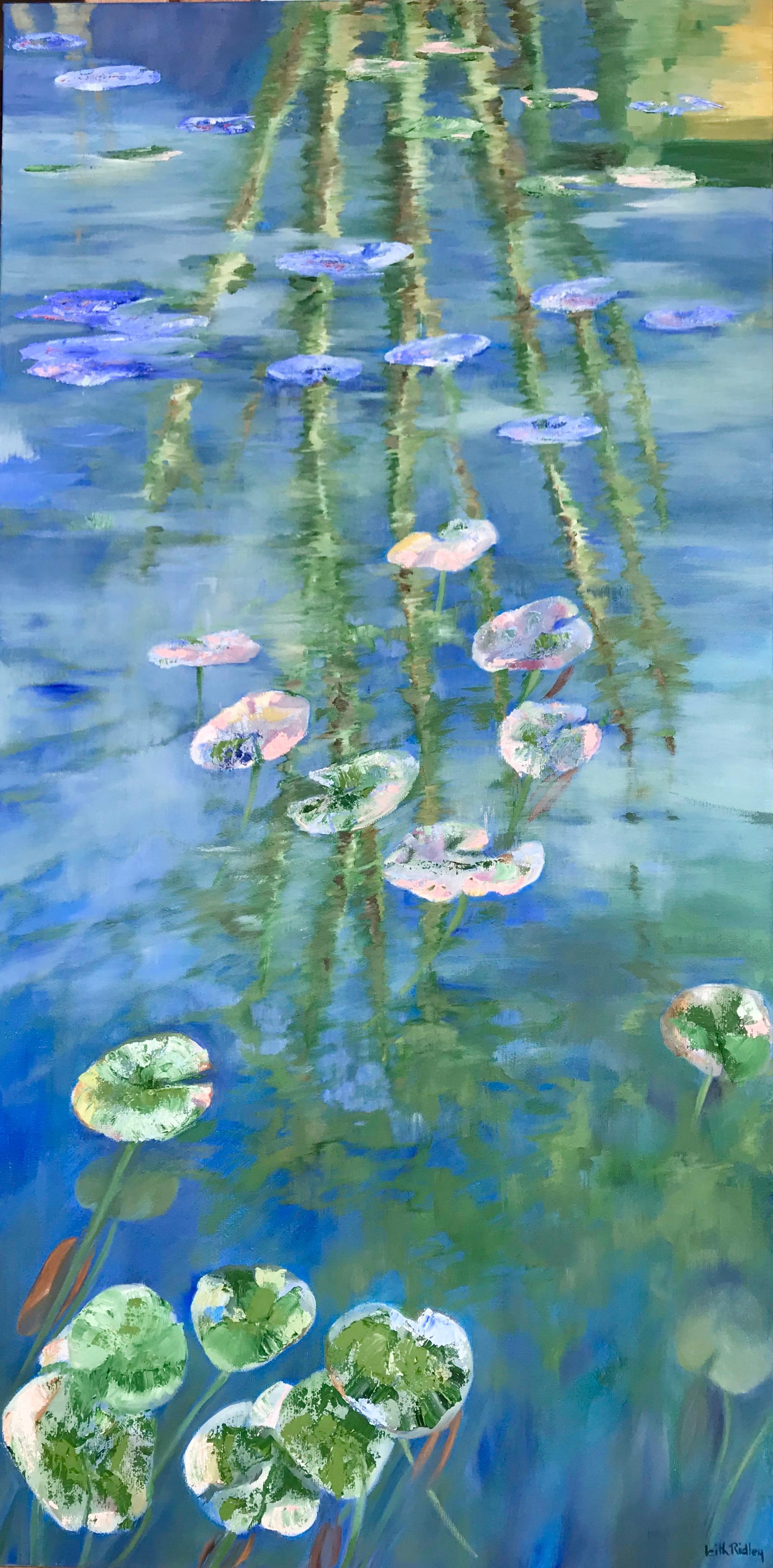The Waterlilies - Triptych - Painting by Leith Ridley