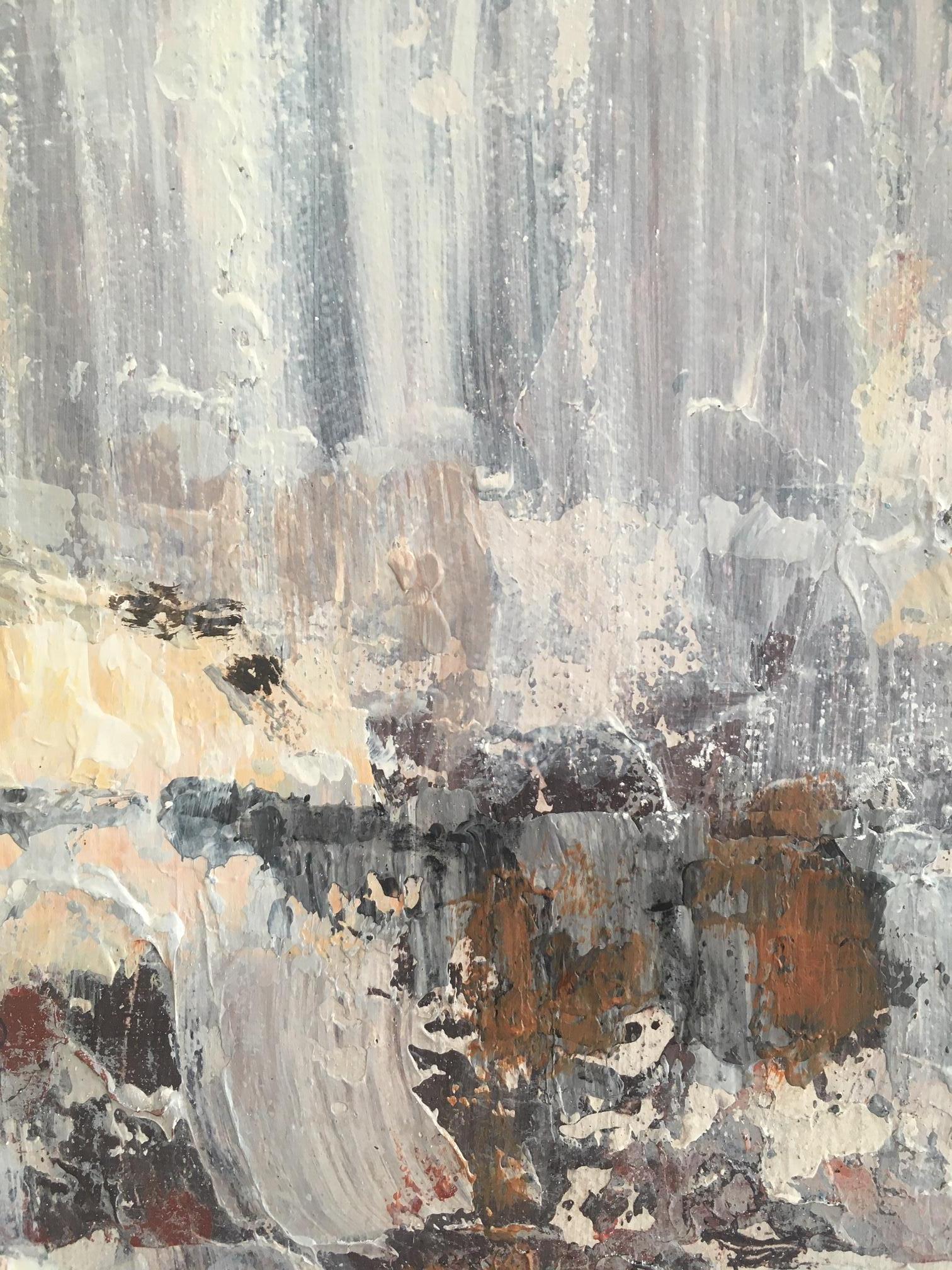 Winter`s Thaw Before The Green of Spring - Abstract Painting Brown Grey Beige 3
