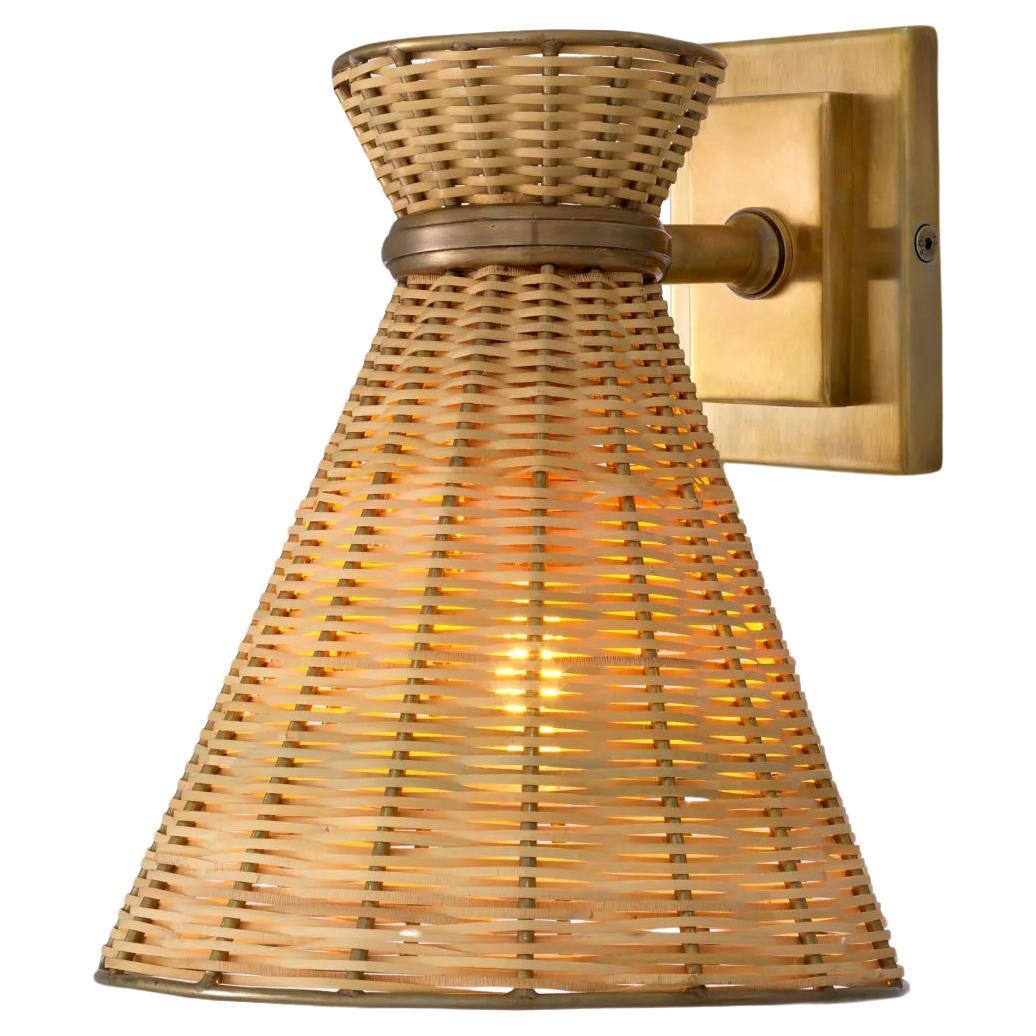 Lampada da parete in rattan Leiti
