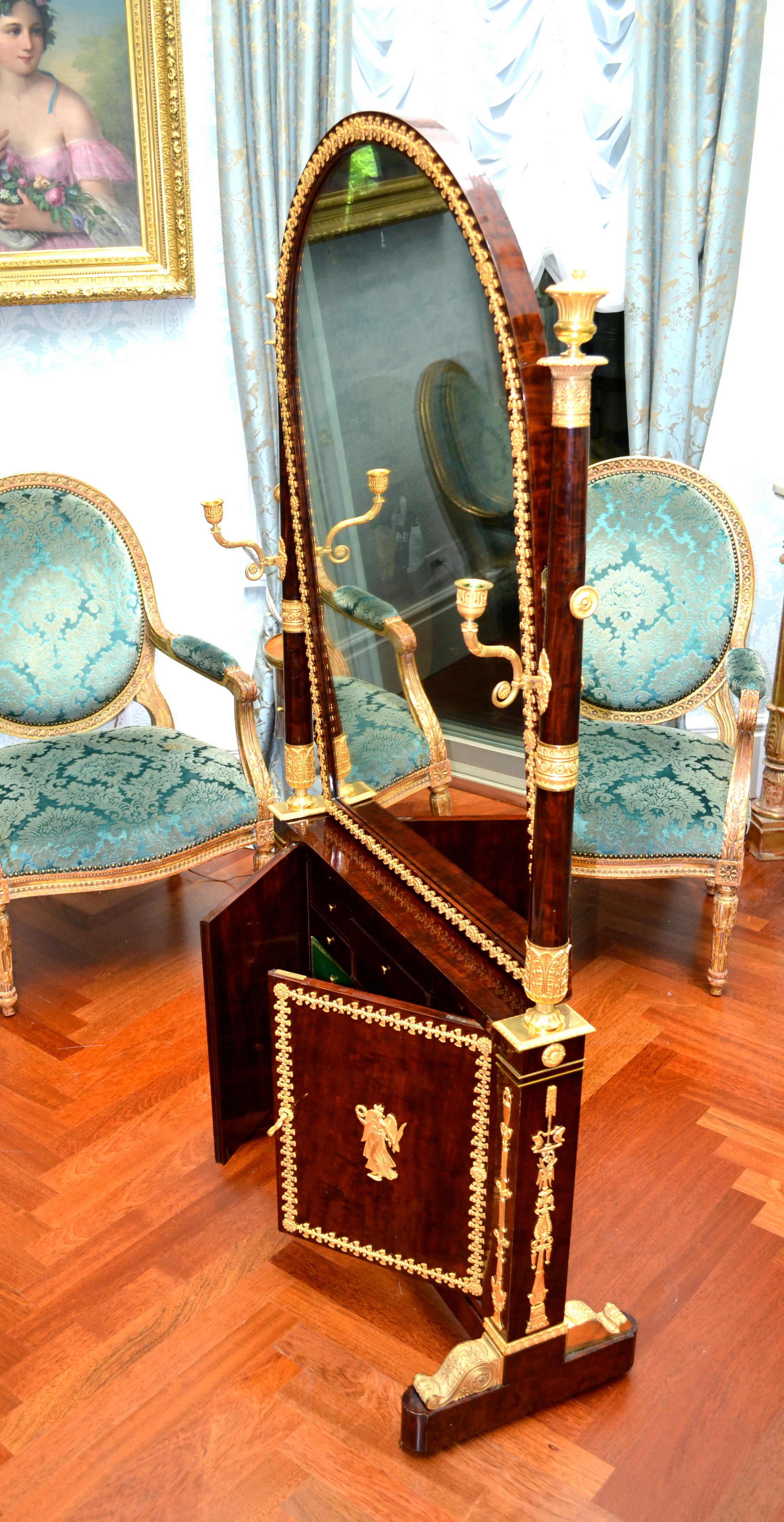 Leitizia Bonapartes, Madame Mere Dressing Mirror and Jewellery Cabinet For Sale 4