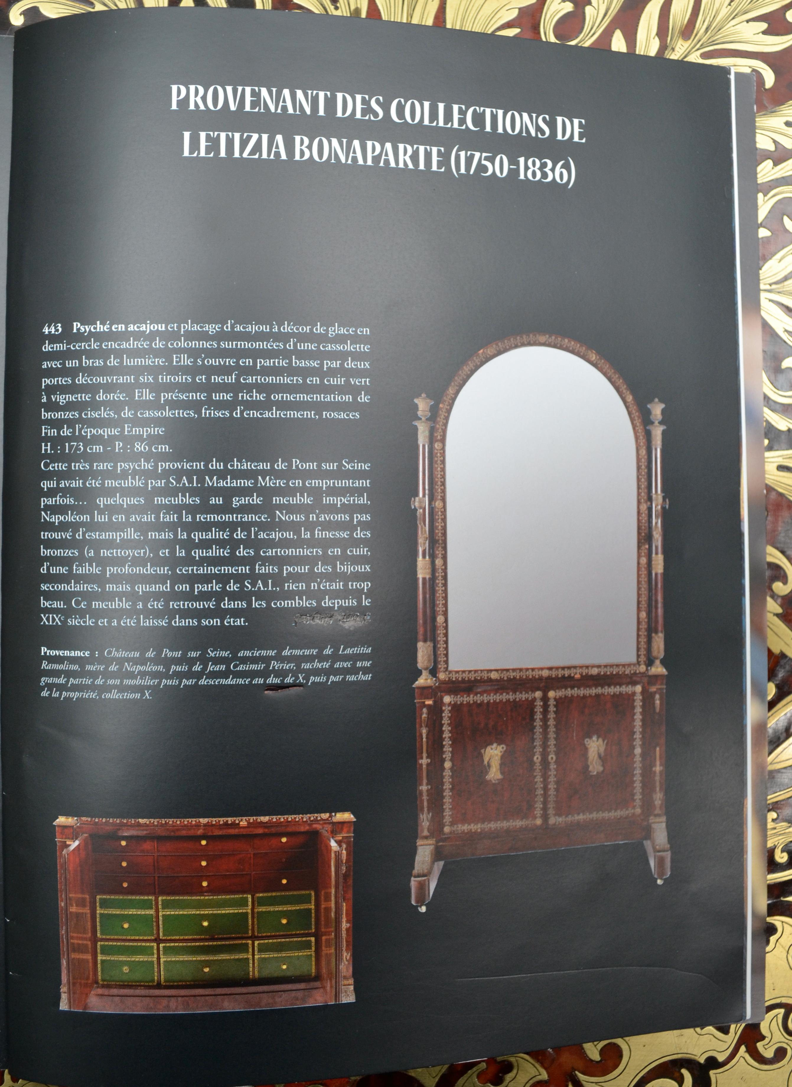 Leitizia Bonapartes, Madame Mere Dressing Mirror and Jewellery Cabinet For Sale 8