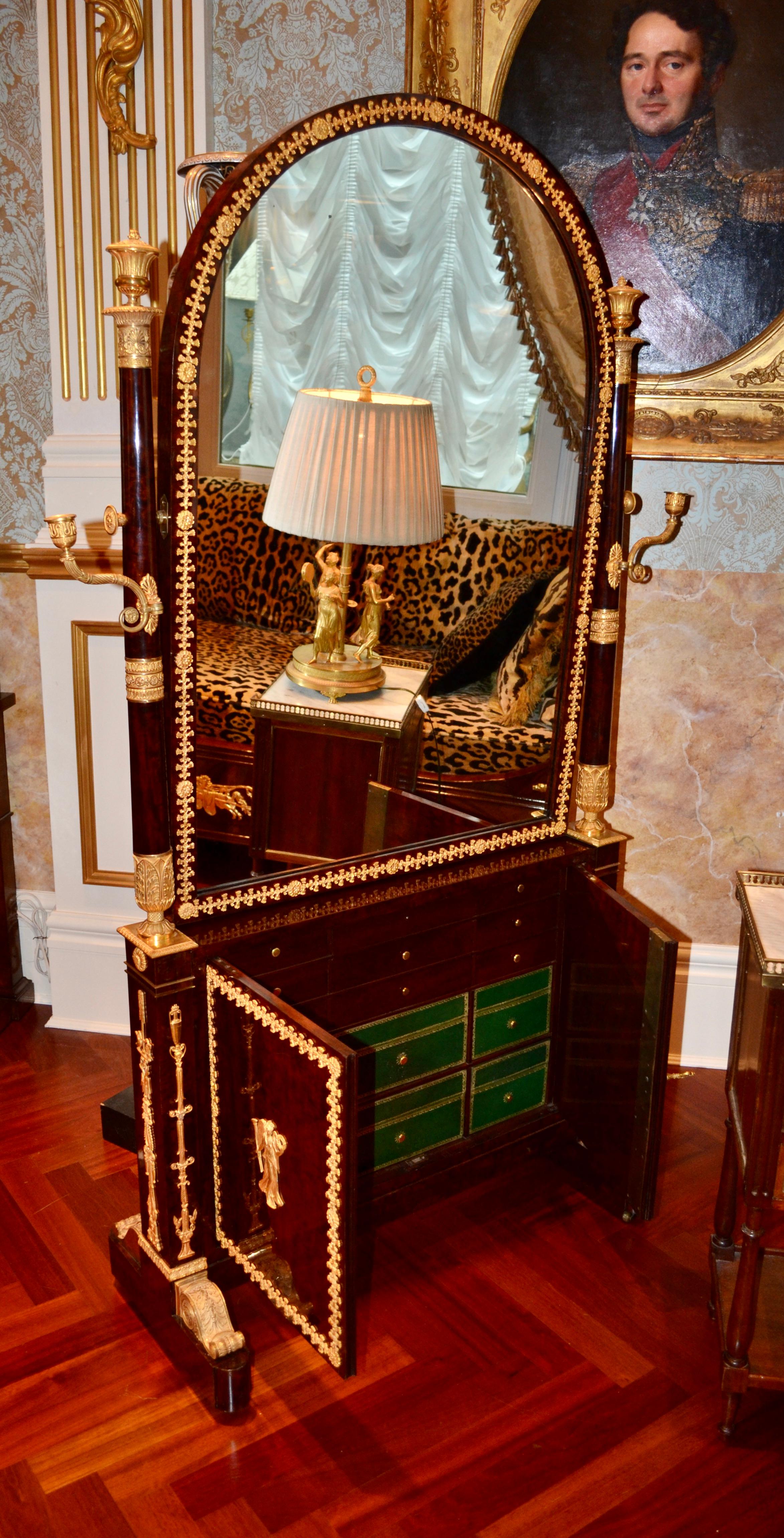 Leitizia Bonapartes, Madame Mere Dressing Mirror and Jewellery Cabinet For Sale 7