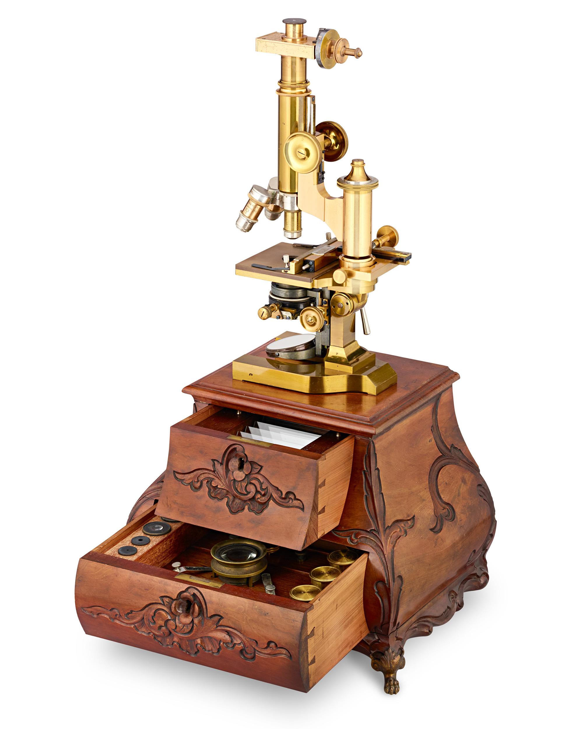 Microscopio compuesto Leitz de latón en Bueno estado para la venta en New Orleans, LA